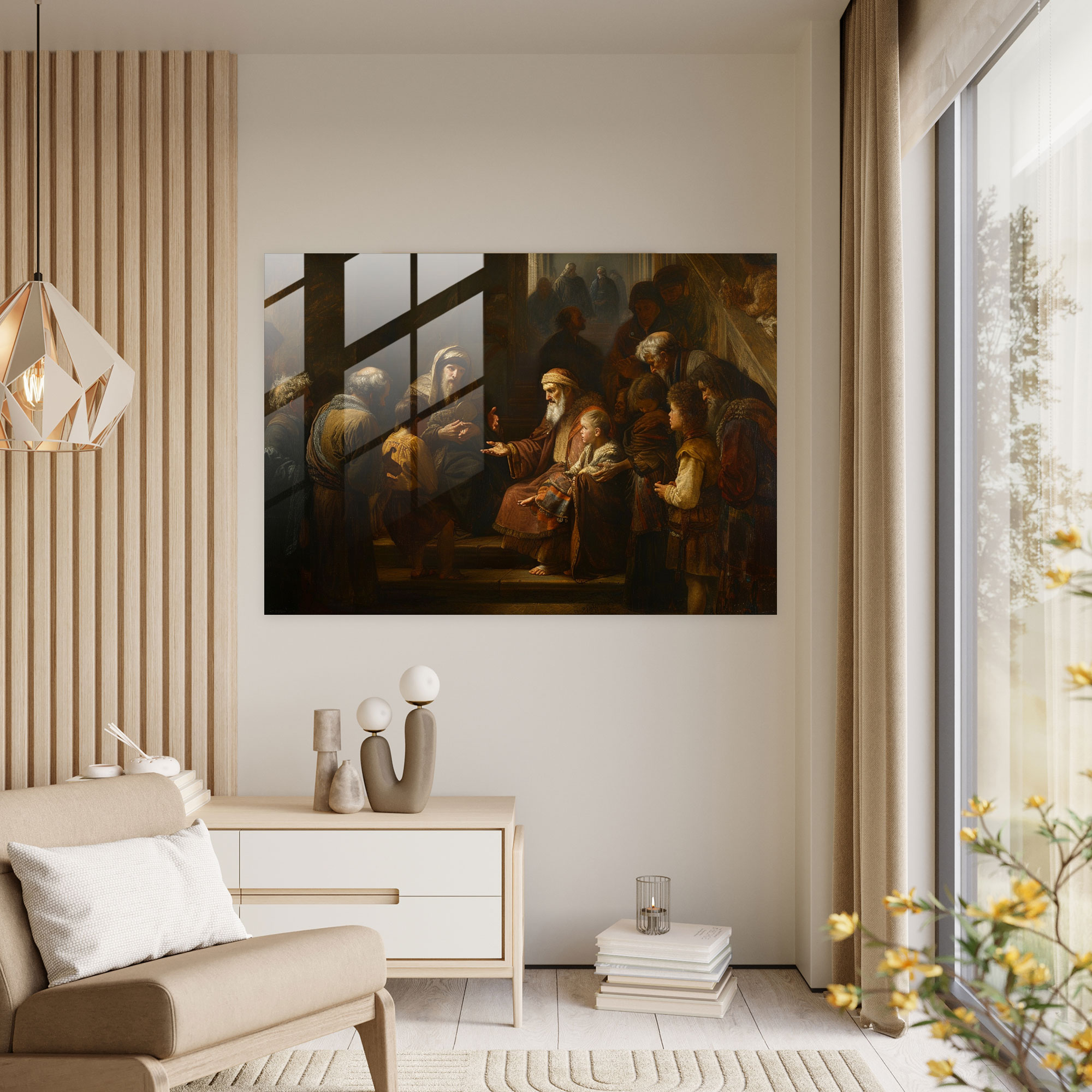 Rembrandt Glass Art Biblical Scene - Rembrandt, Modern Art, Glass Art, Rembrandt