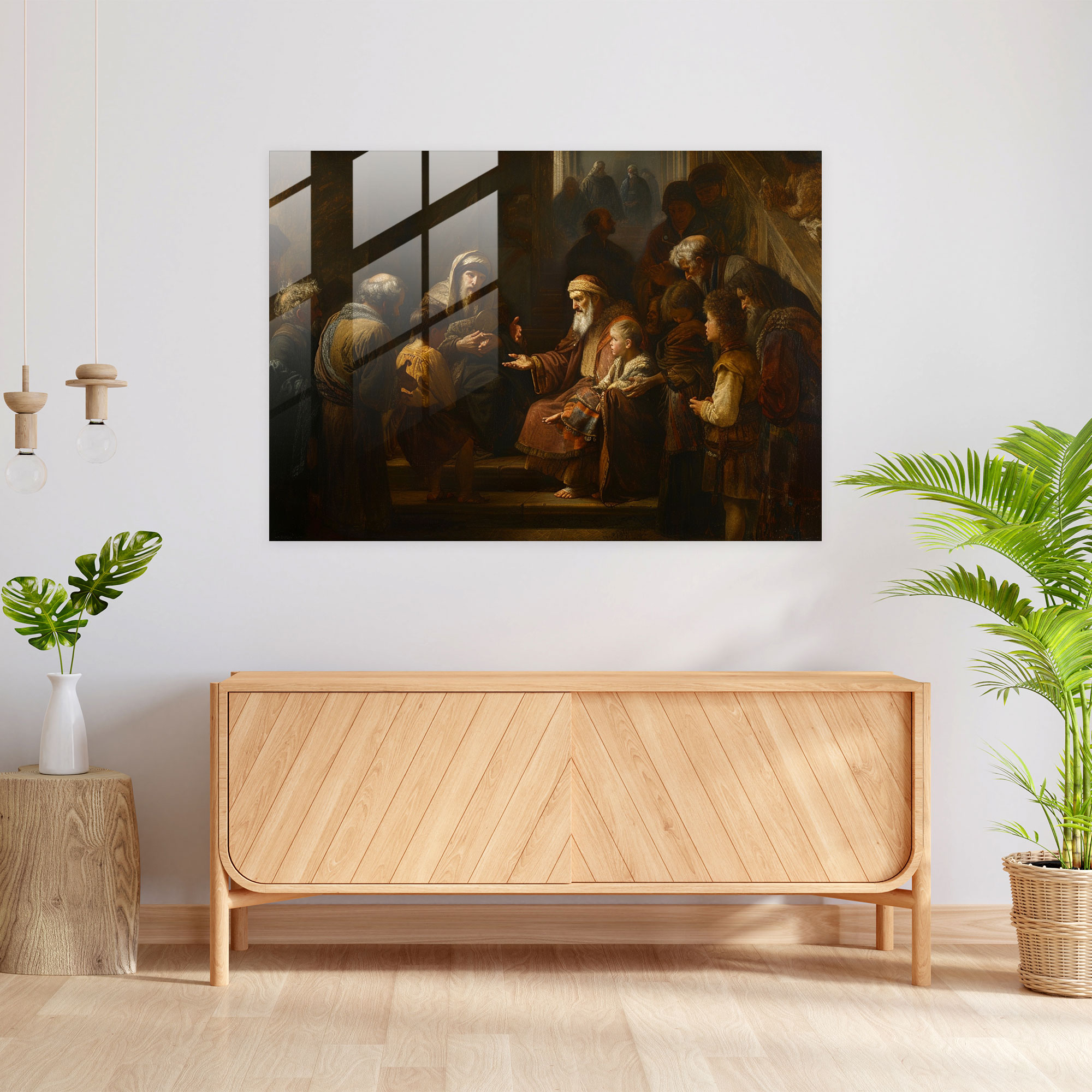 Rembrandt Glass Art Biblical Scene - Rembrandt, Modern Art, Glass Art, Rembrandt