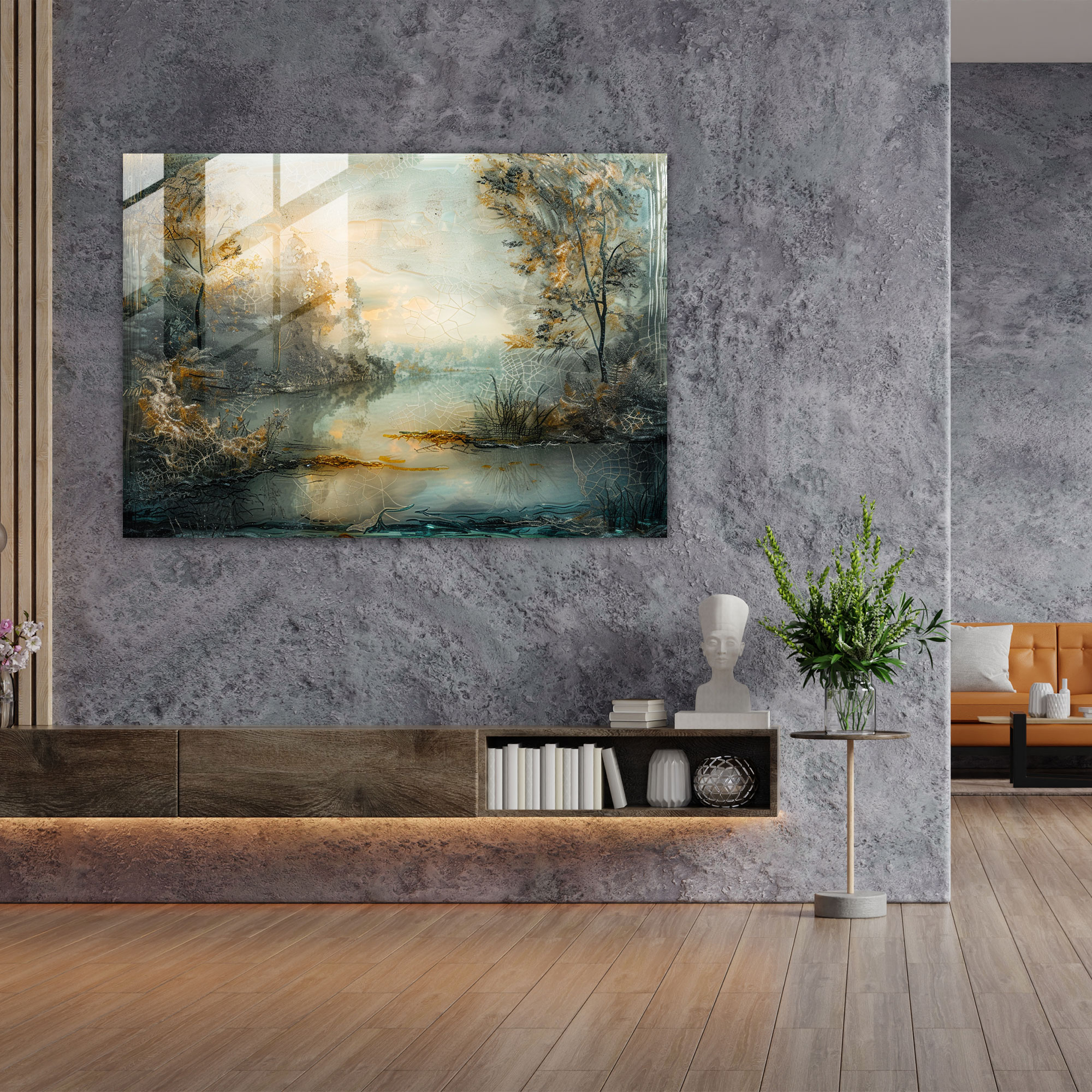Rembrandt Glass Wall Art Serene Landscape - Rembrandt, Modern Art, Wall Decoration, Rembrandt