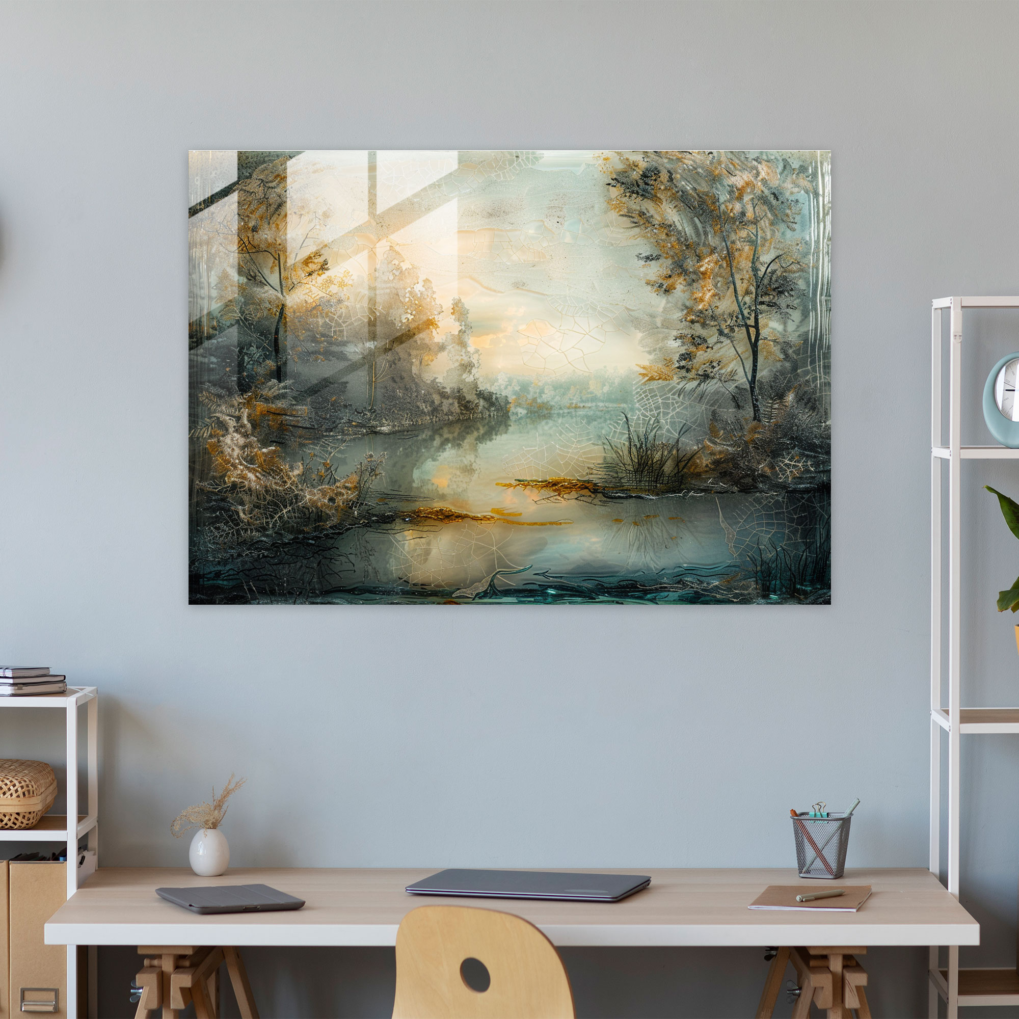 Rembrandt Glass Wall Art Serene Landscape - Rembrandt, Modern Art, Wall Decoration, Rembrandt