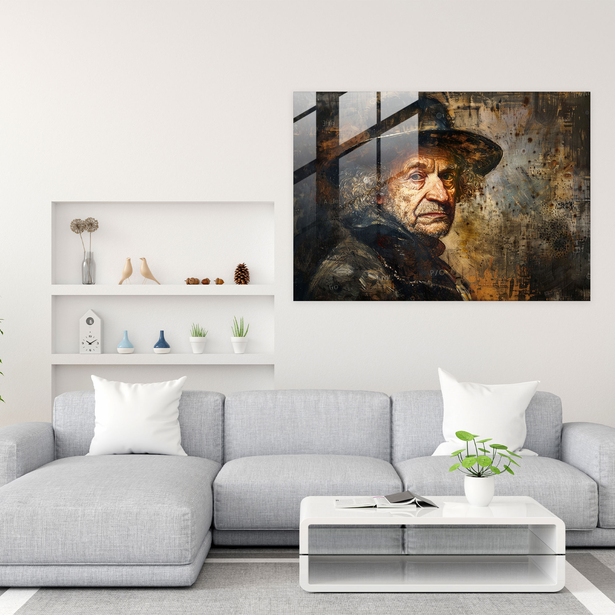 Rembrandt Glass Print Classic Art Piece - Rembrandt, Glass Print, Wall Decoration, Modern Art