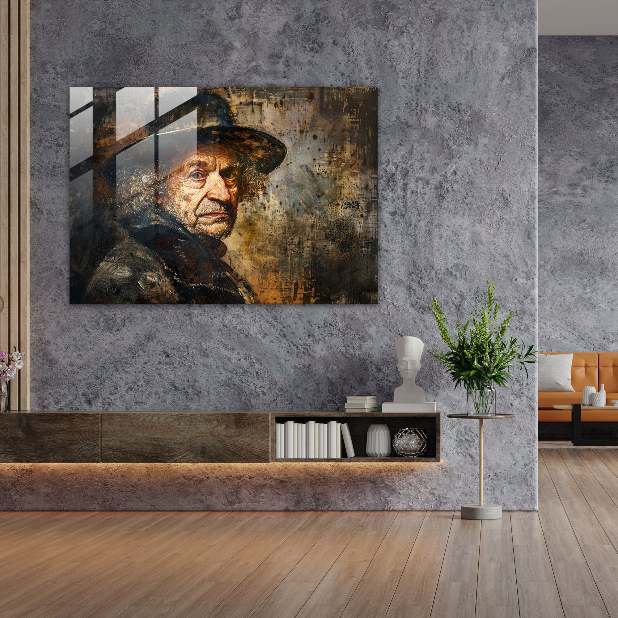 Rembrandt Glass Print Classic Art Piece - Rembrandt, Glass Print, Wall Decoration, Modern Art