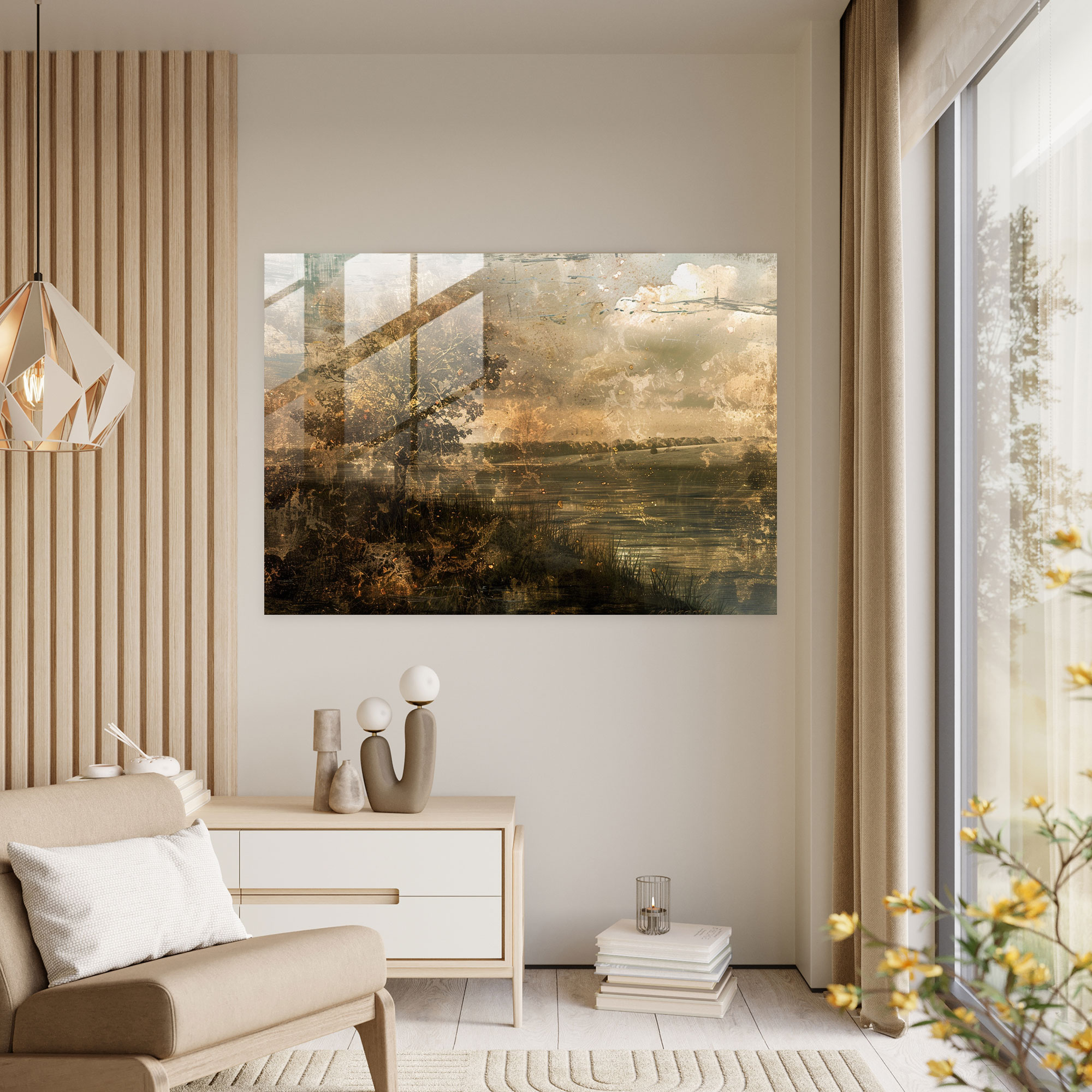 Rembrandt Glass Wall Art Landscape - Rembrandt, Wall Decoration, Glass Wall Art, Glass Art