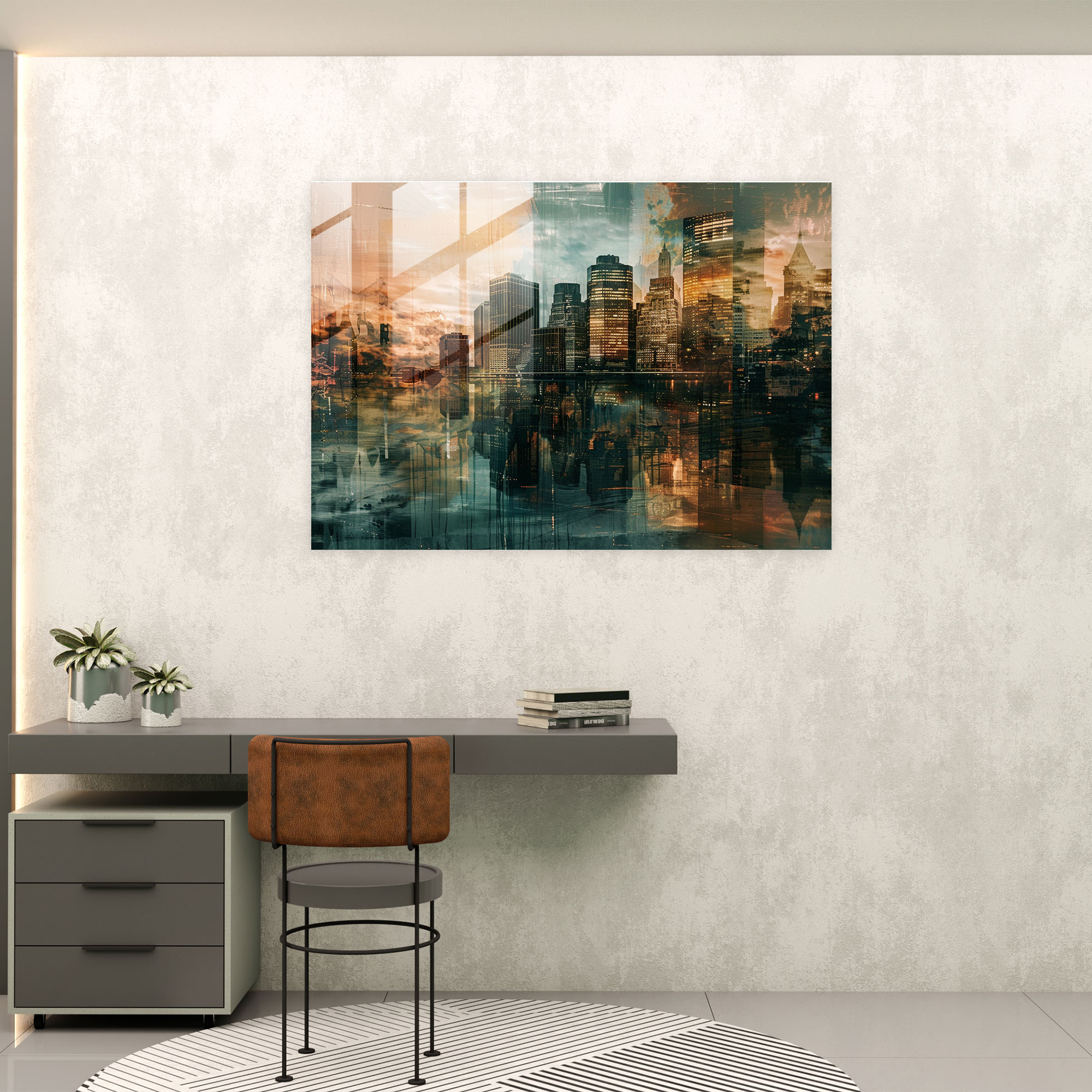Rembrandt Glass Wall Art Cityscape - Rembrandt, Glass Wall Art, Modern Art, Wall Decoration