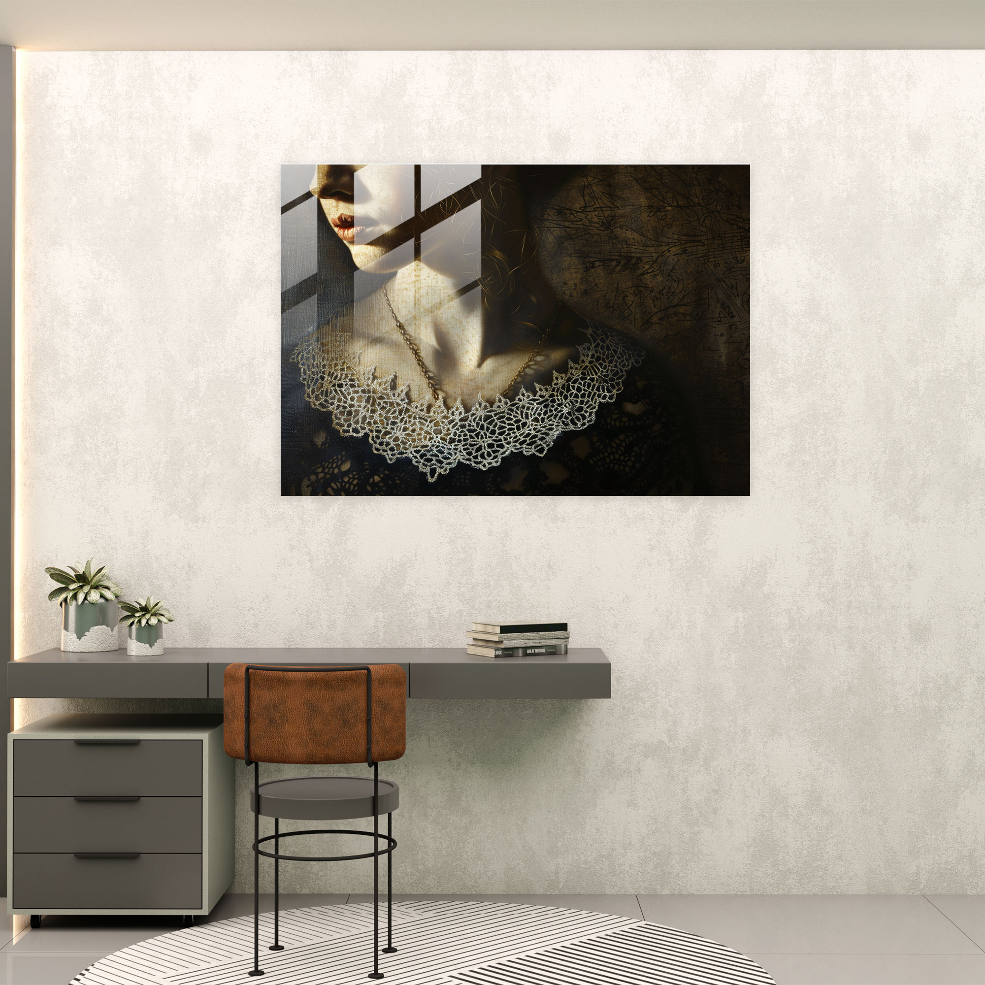 Rembrandt Glass Art Wall Decoration - Rembrandt, Rembrandt, Glass Art, Shadow Play