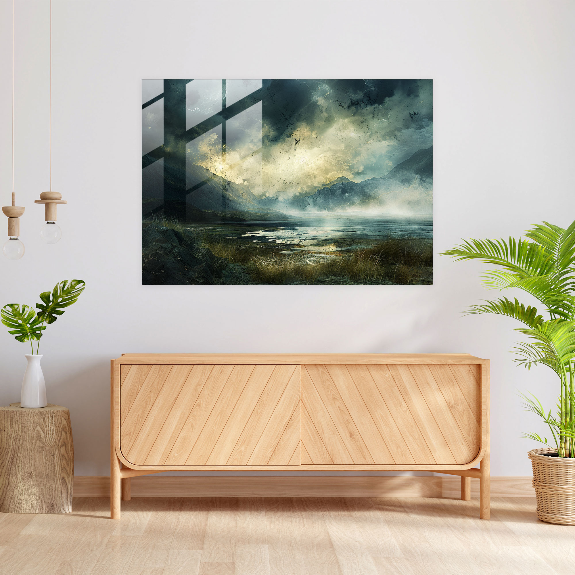 Rembrandt Glass Print Modern Art - Rembrandt, Landscape, Rembrandt, Modern Art