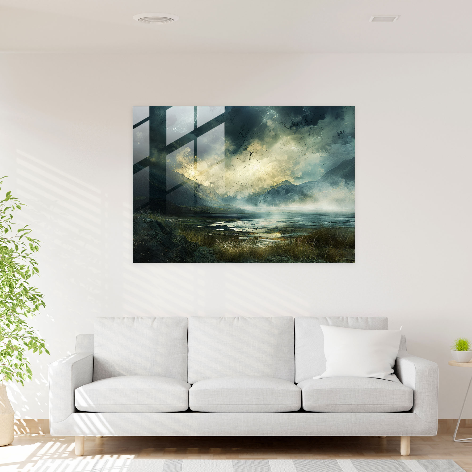 Rembrandt Glass Print Modern Art - Rembrandt, Landscape, Rembrandt, Modern Art