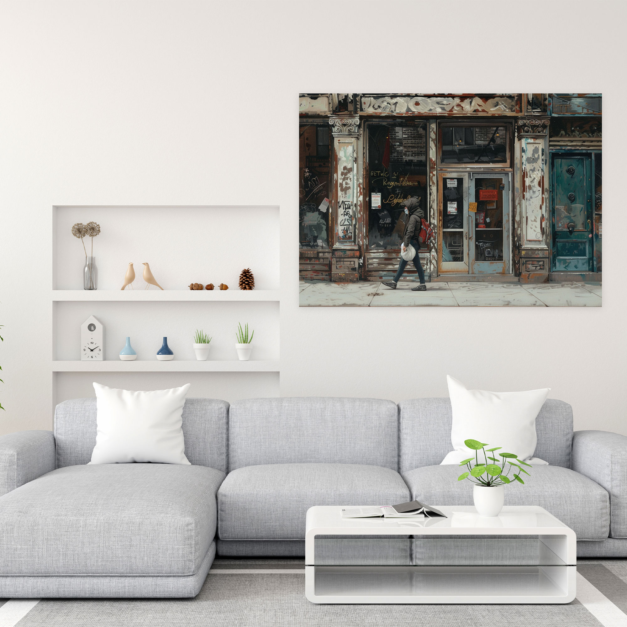 Realism Urban Scene Canvas Print - Realism, Home Decoration, Canvas, Realism