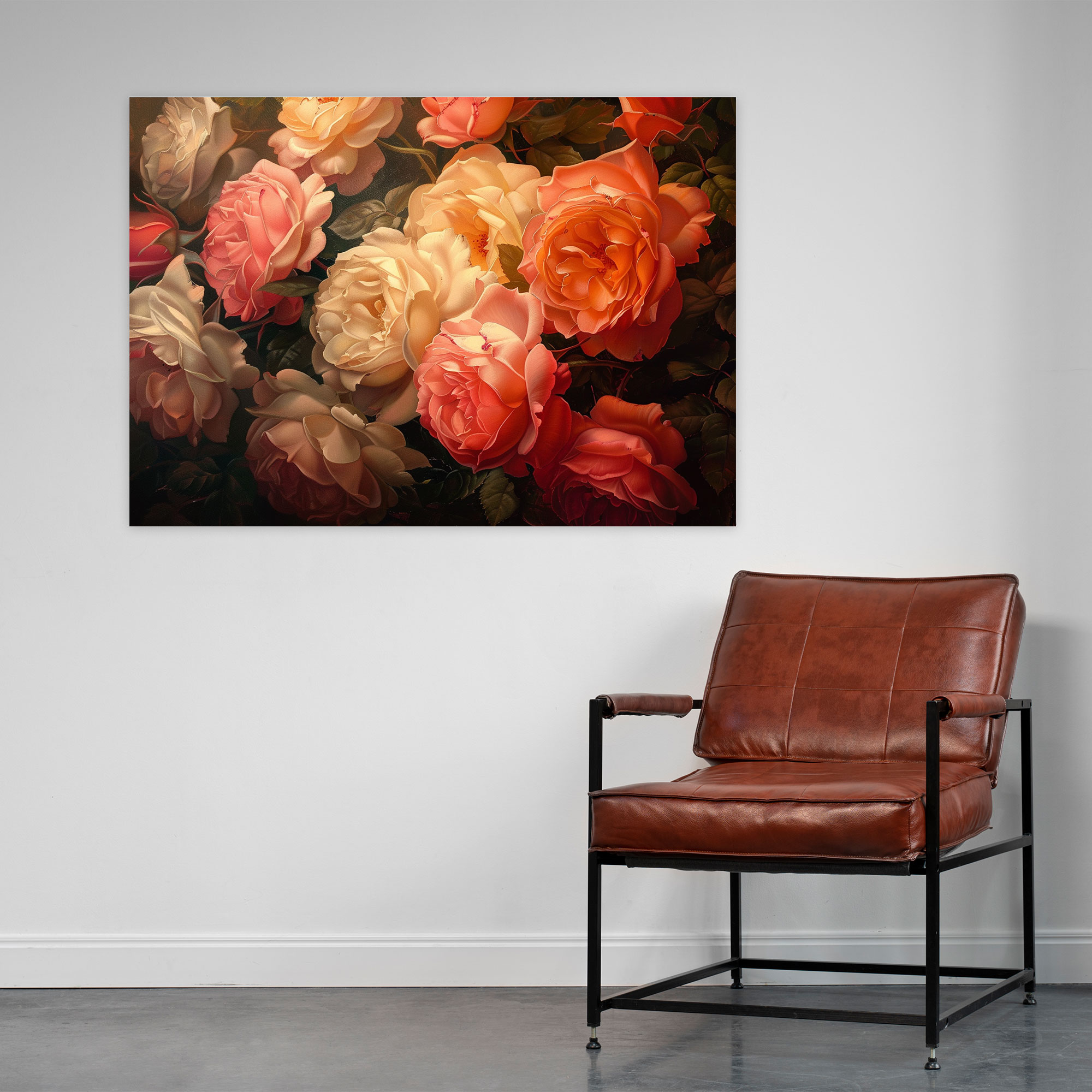 Realism Canvas Wall Art - Bouquet Of Roses Soft Lighting Canvas Print - Realism, Canvas Wall Art, Wall Art, Home Decoration