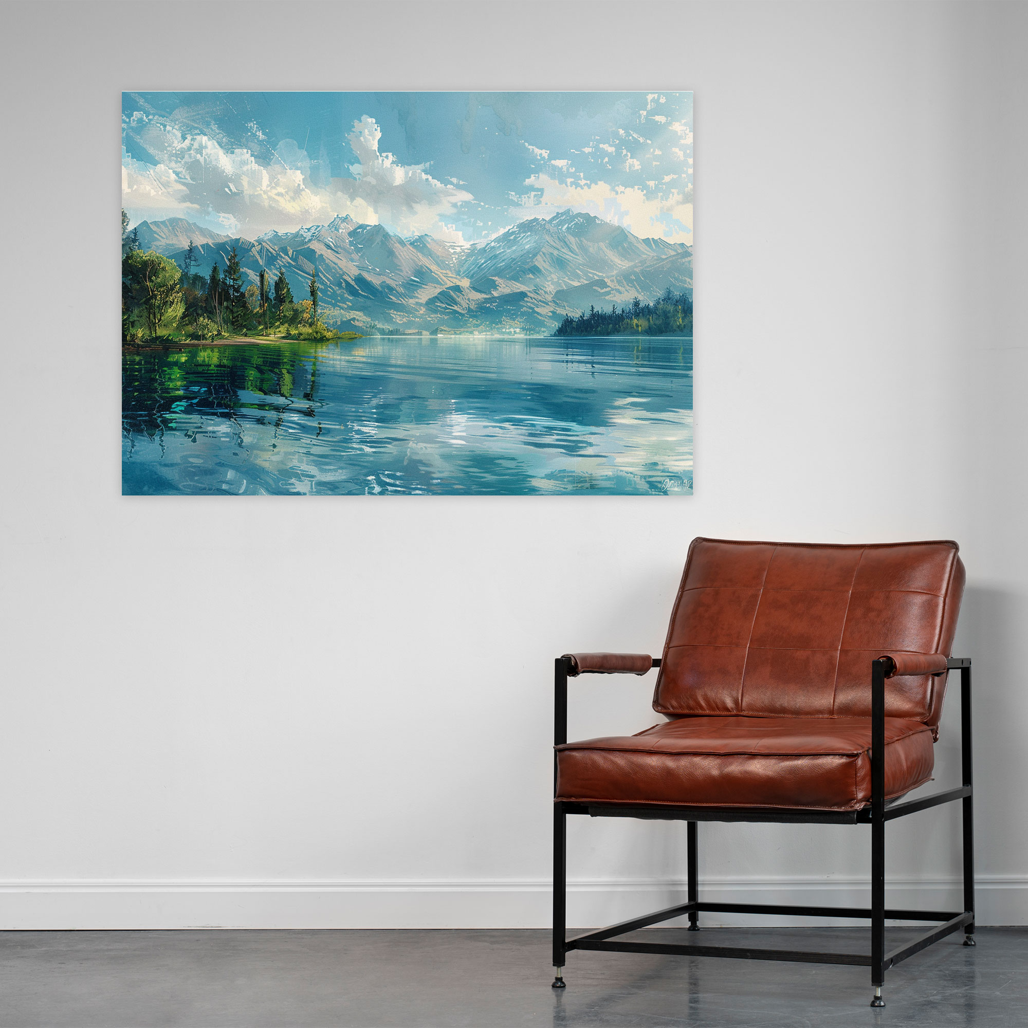 Realism Canvas Print - Serene Lake Landscape Tranquil Atmosphere Wall Decoration - Realism, Wall Art, Canvas, Realism