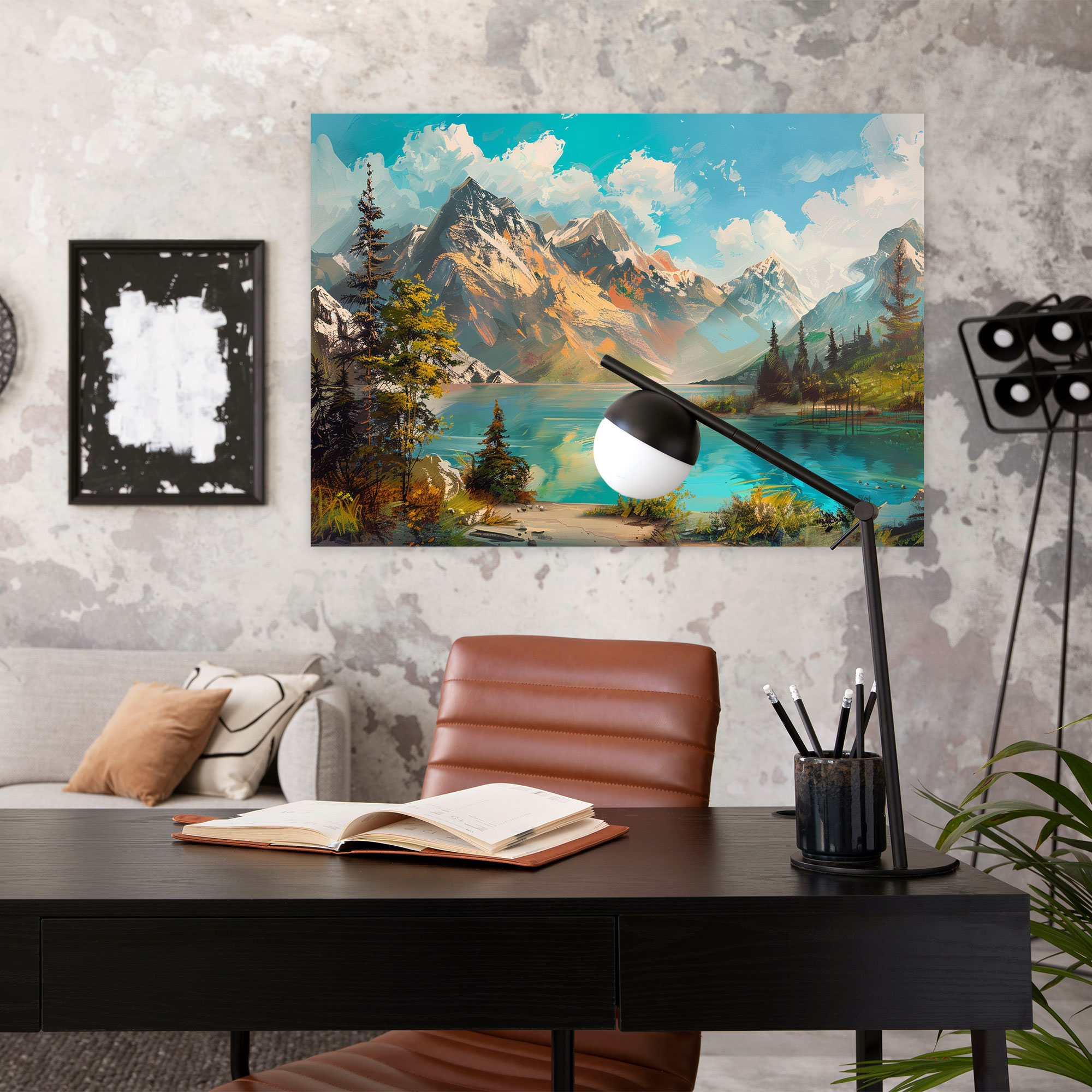 Realism Mountain Scene Canvas Print - Realism, Wall Art, Realism, Home Decoration