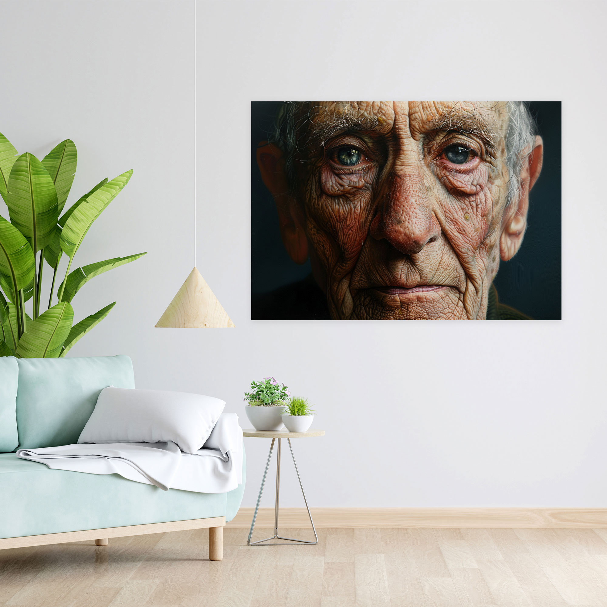 Realism Elderly Portrait Wall Art - Realism, Canvas Print, Wall Decoration, Canvas