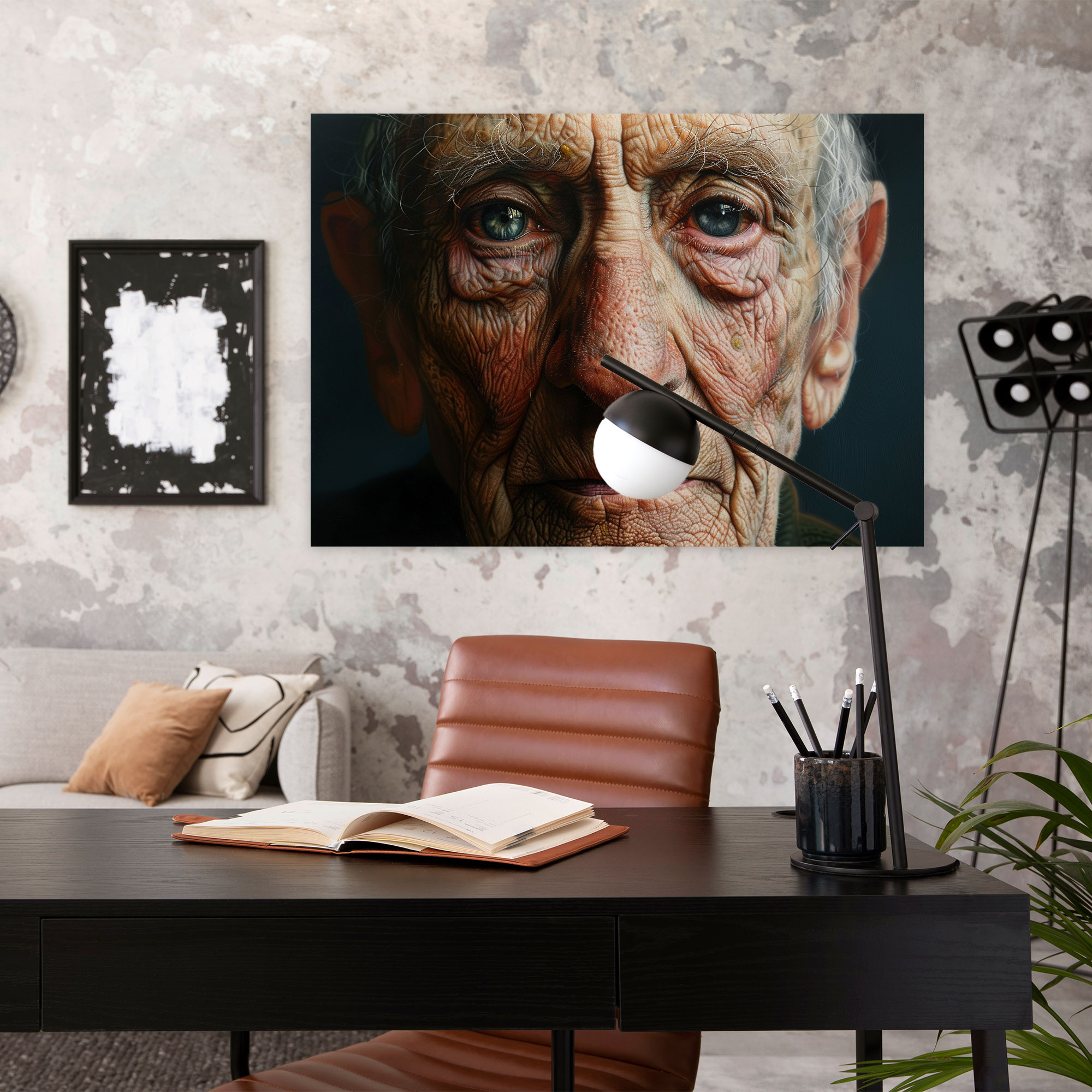 Realism Elderly Portrait Wall Art - Realism, Canvas Print, Wall Decoration, Canvas