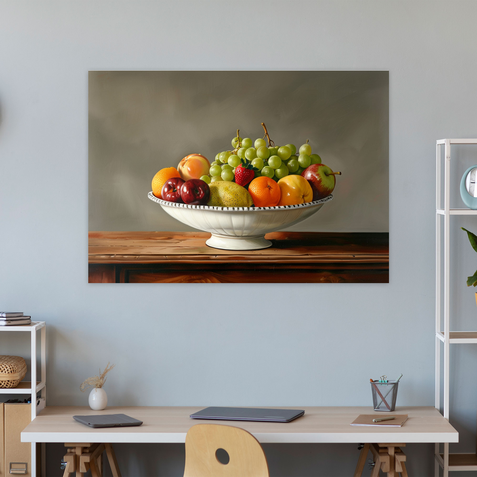 Realism Fruit Bowl Wall Art - Realism, Canvas Wall Art, Home Decoration, Canvas