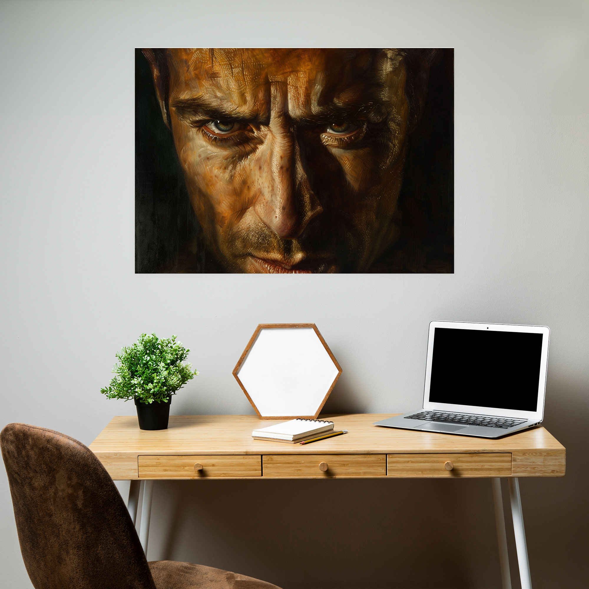 Realism Man Portrait Canvas Print - Realism, Home Decoration, Canvas Print, Wall Decoration