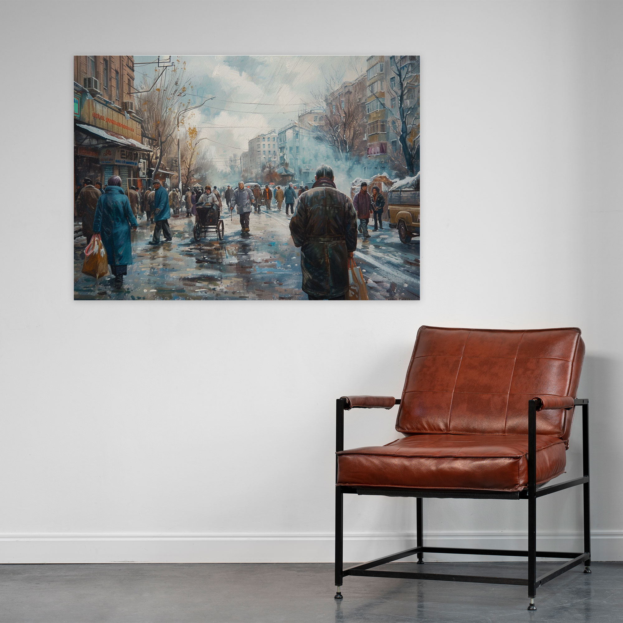 Realism City Street Canvas Print - Realism, Realism, Wall Decoration, Canvas