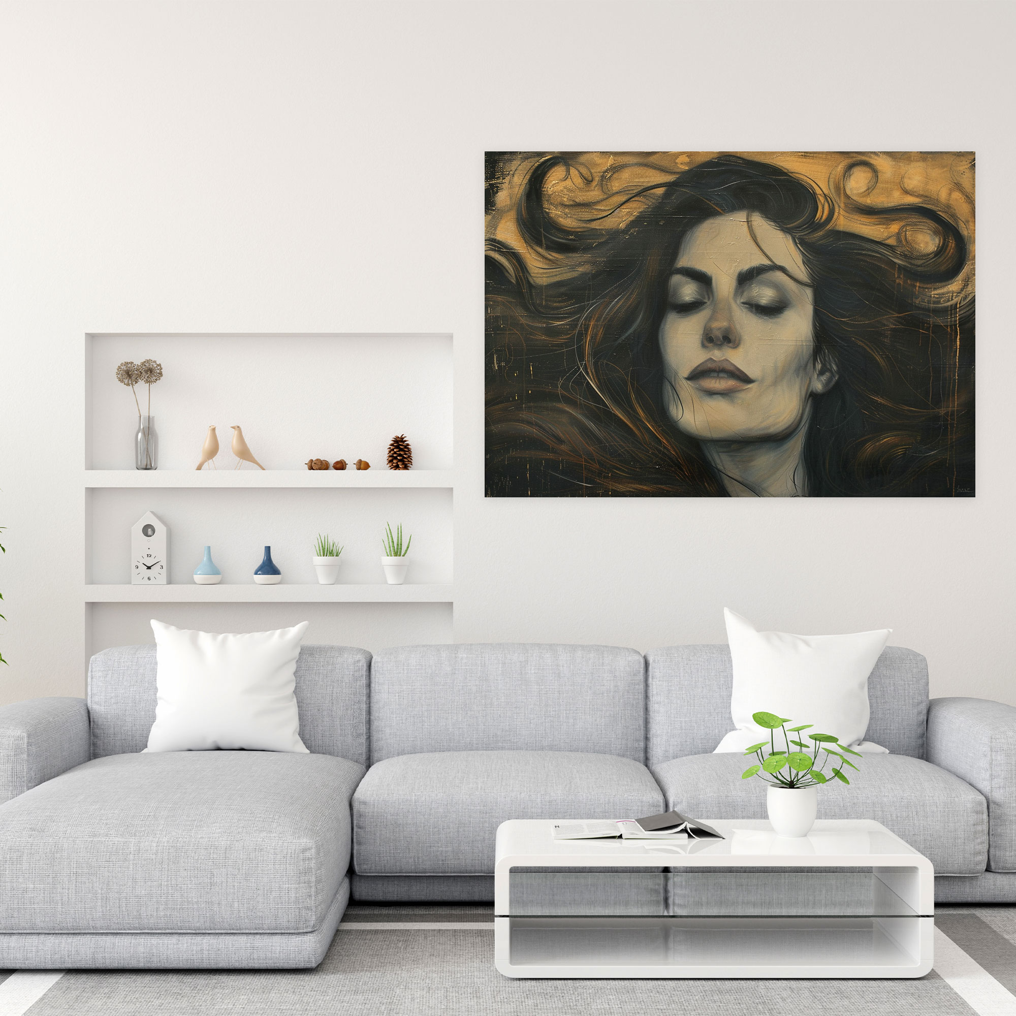 Realism Woman Portrait Wall Decoration - Realism, Canvas Wall Art, Home Decoration, Realism