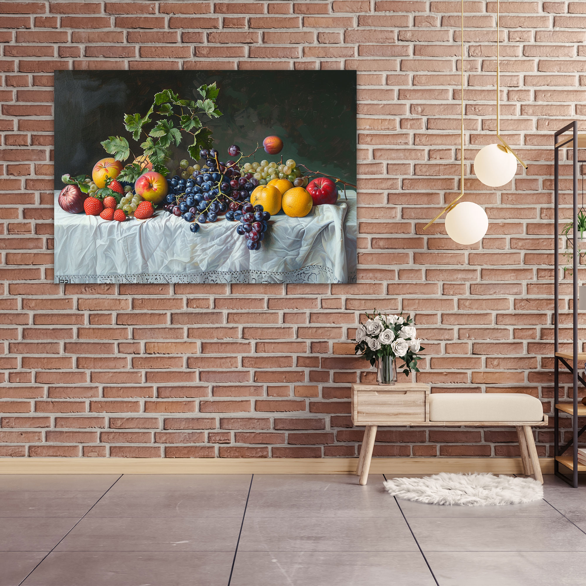 Realism Canvas Print: Still Life Of Fruits - Realism, Realism, Canvas Print, Wall Decoration