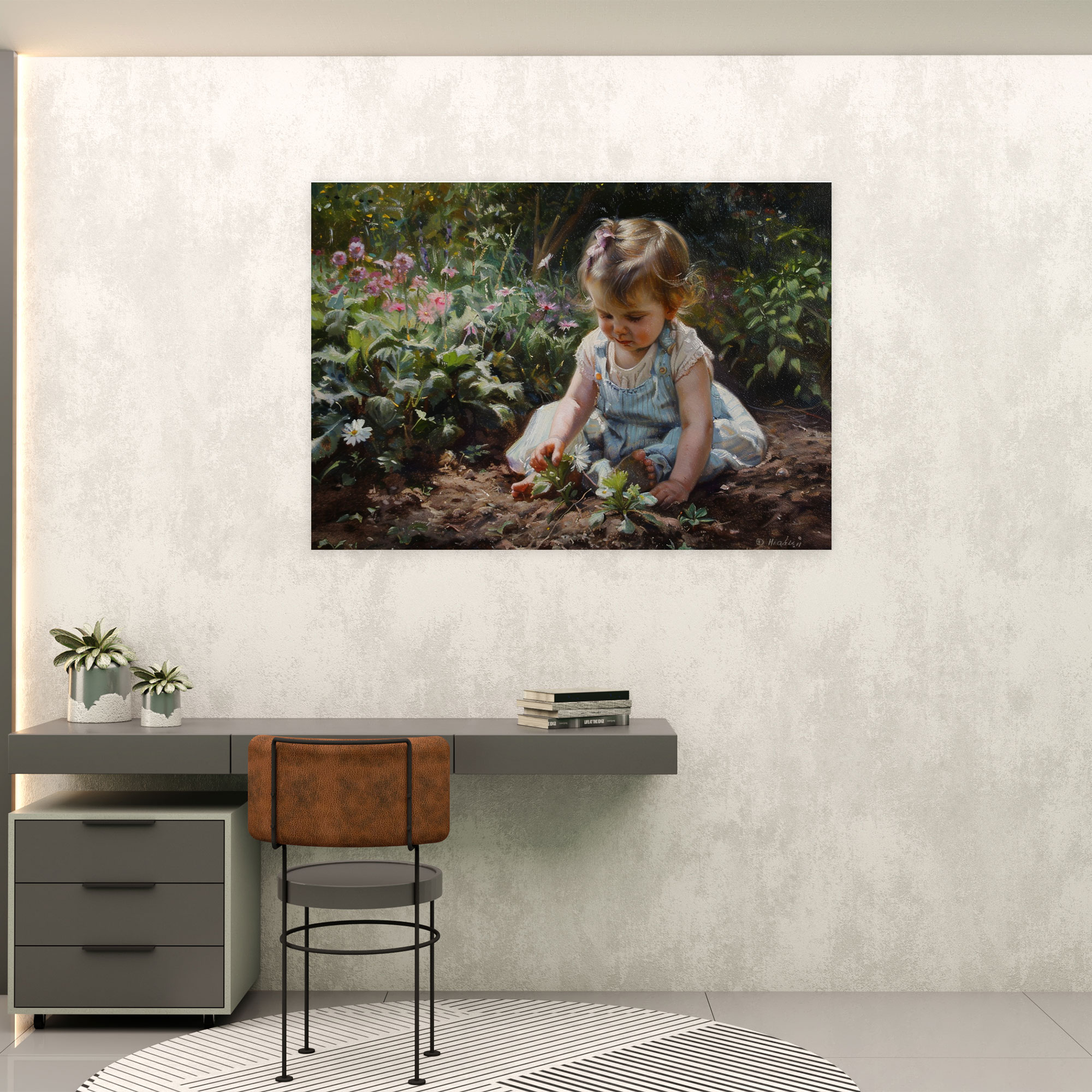 Realism Canvas Print: Portrait Of A Young Child - Realism, Home Decoration, Realism, Canvas Print