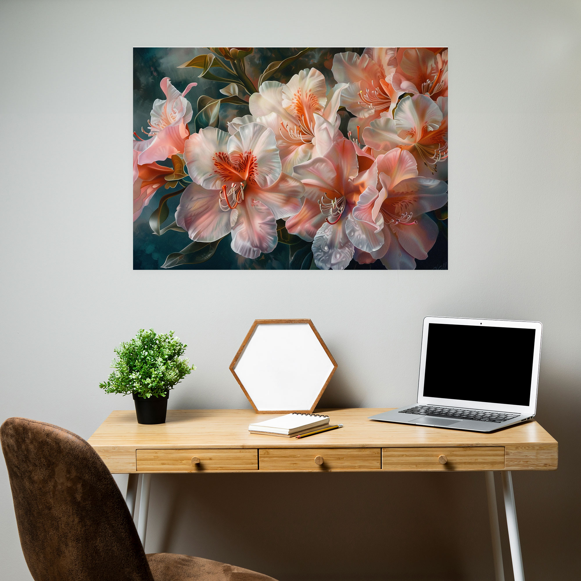 Realism Canvas Print - Blooming Flowers - Realism, Wall Art, Canvas, Home Decoration