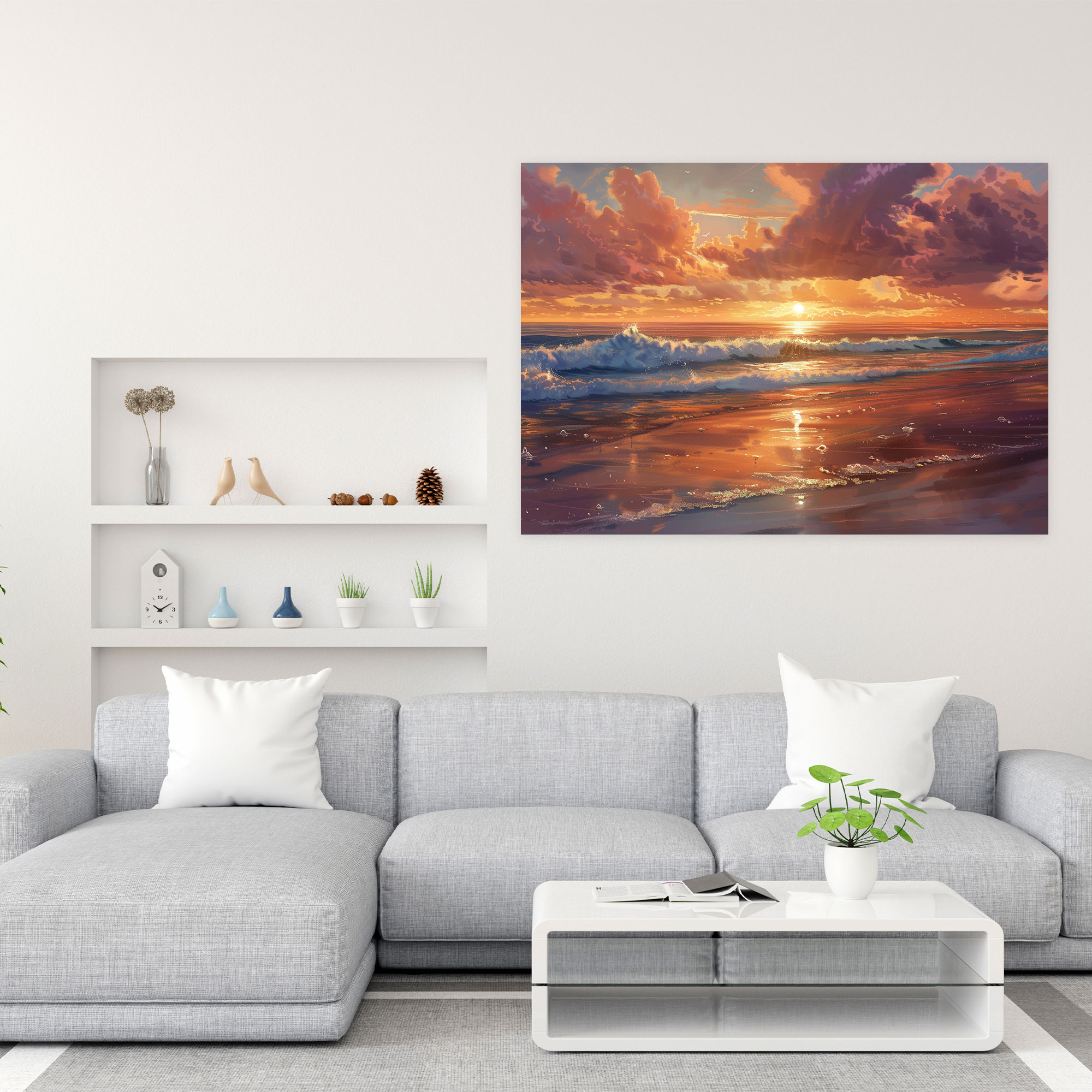 Realism Wall Decoration - Beach Sunset - Realism, Canvas Wall Art, Canvas, Wall Decoration