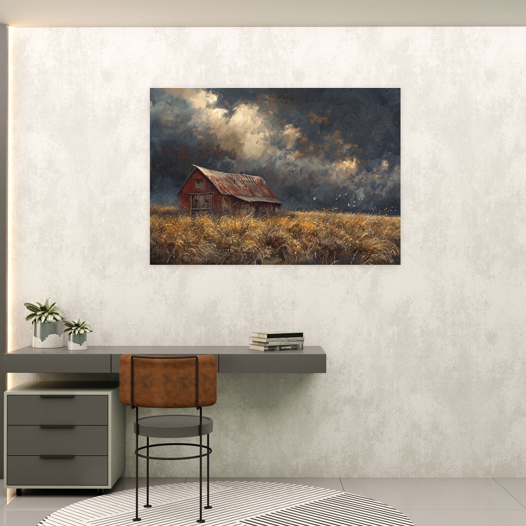 Realism Canvas Print - Stormy Sky Barn - Realism, Wall Art, Realism, Canvas