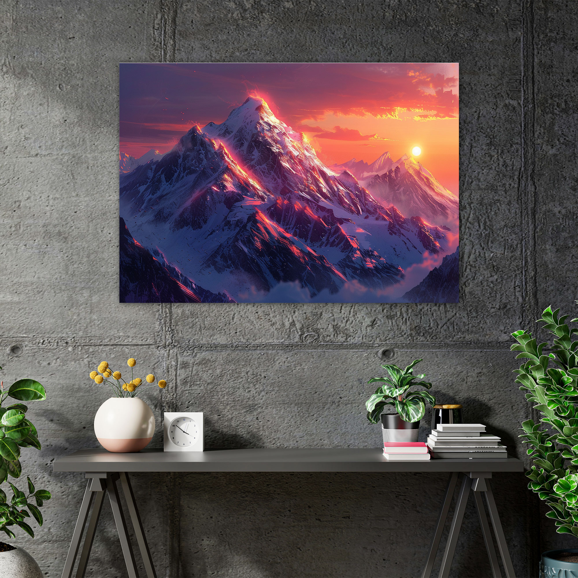 Realism Canvas Print - Mountain Landscape Sunrise - Realism, Canvas Print, Home Decoration, Canvas
