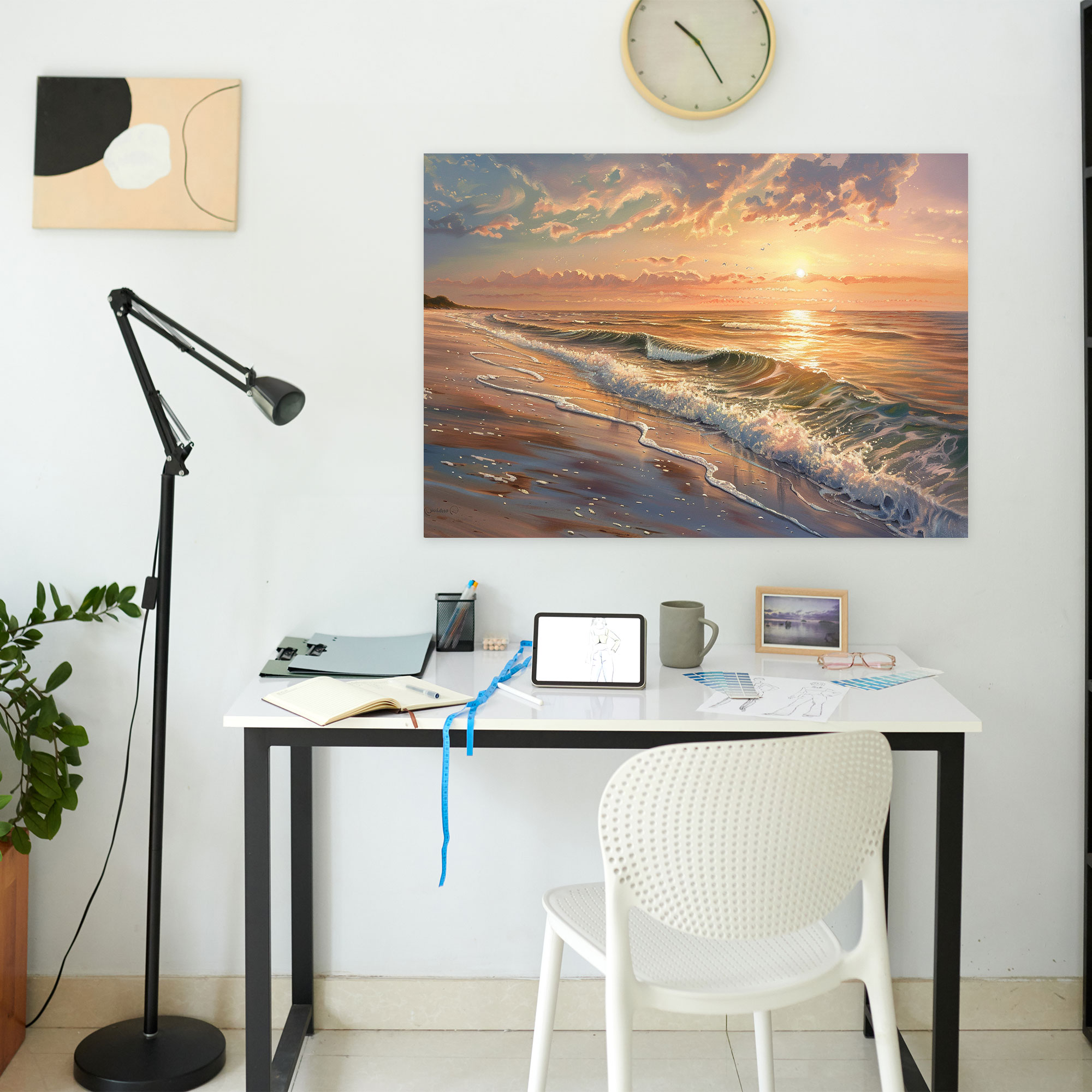 Realism Canvas Print - Sunset Beach - Realism, Warm Hues, Realism, Beach