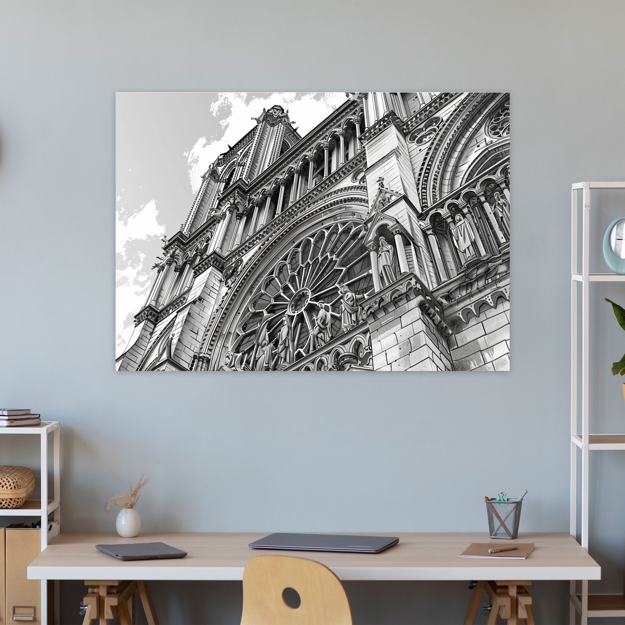 Realism Canvas Print - Paris Cathedral - Realism, Canvas Wall Art, Canvas, Intricate Details