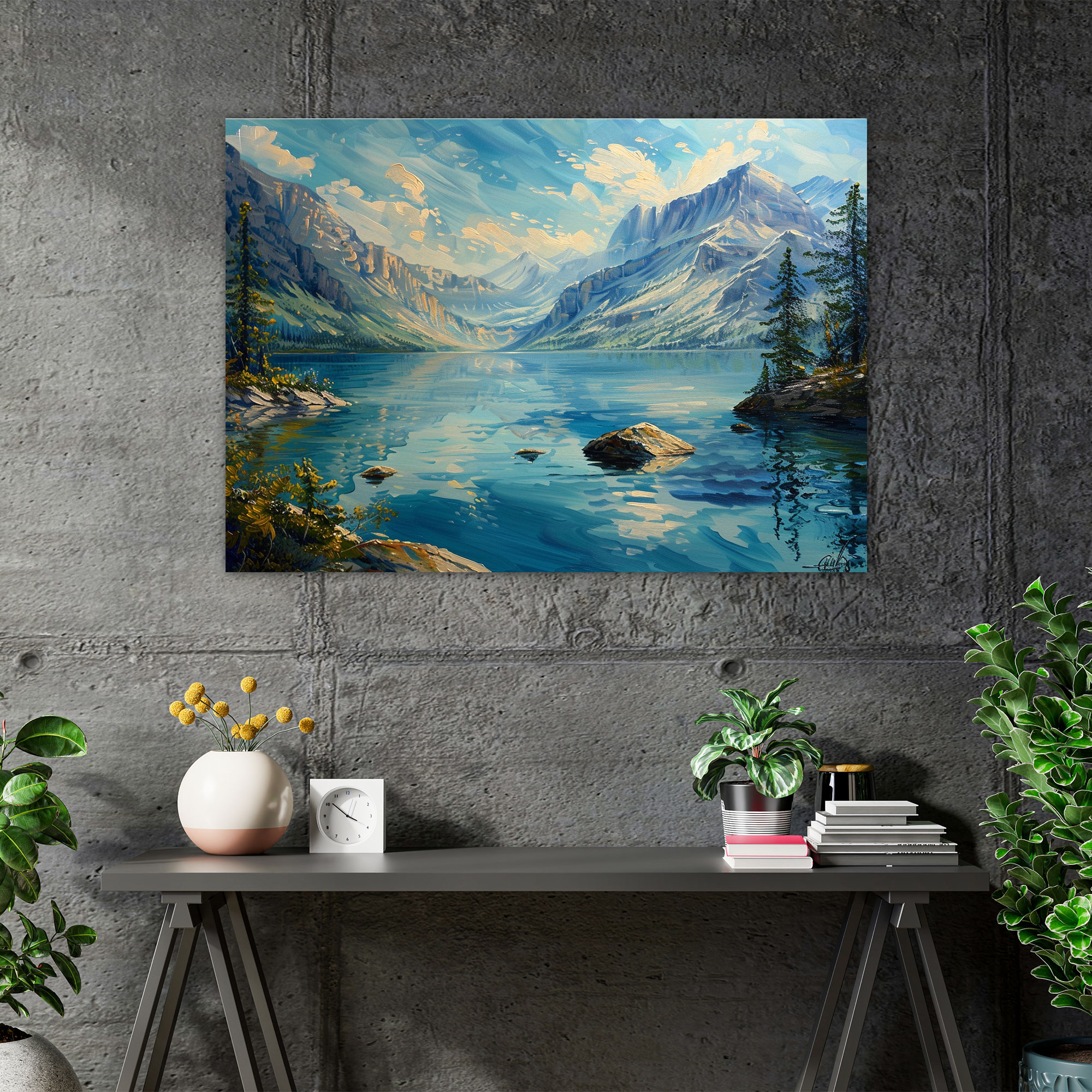 Realism Canvas Print - Mountain Lake - Realism, Wall Art, Mountains, Lake