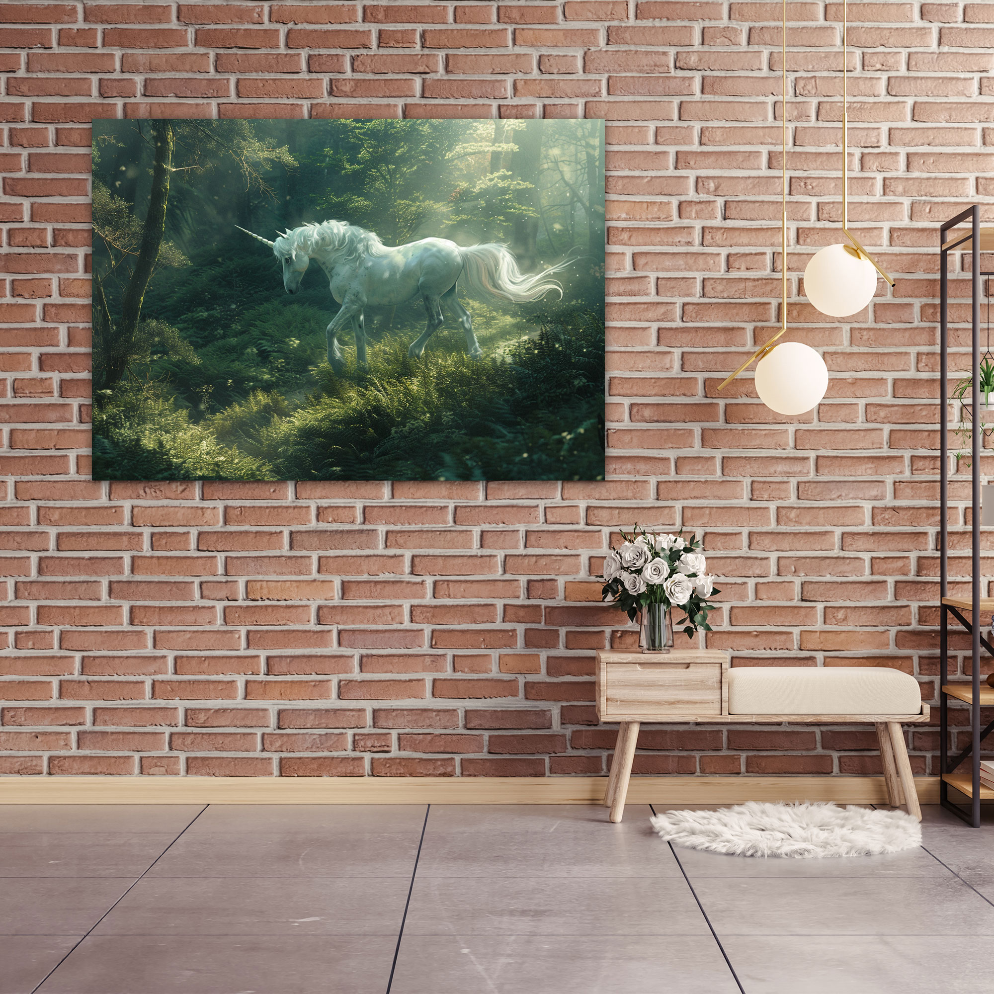 Realism Wall Art - Mythical Unicorn - Realism, Mythological, Canvas Wall Art, Realism
