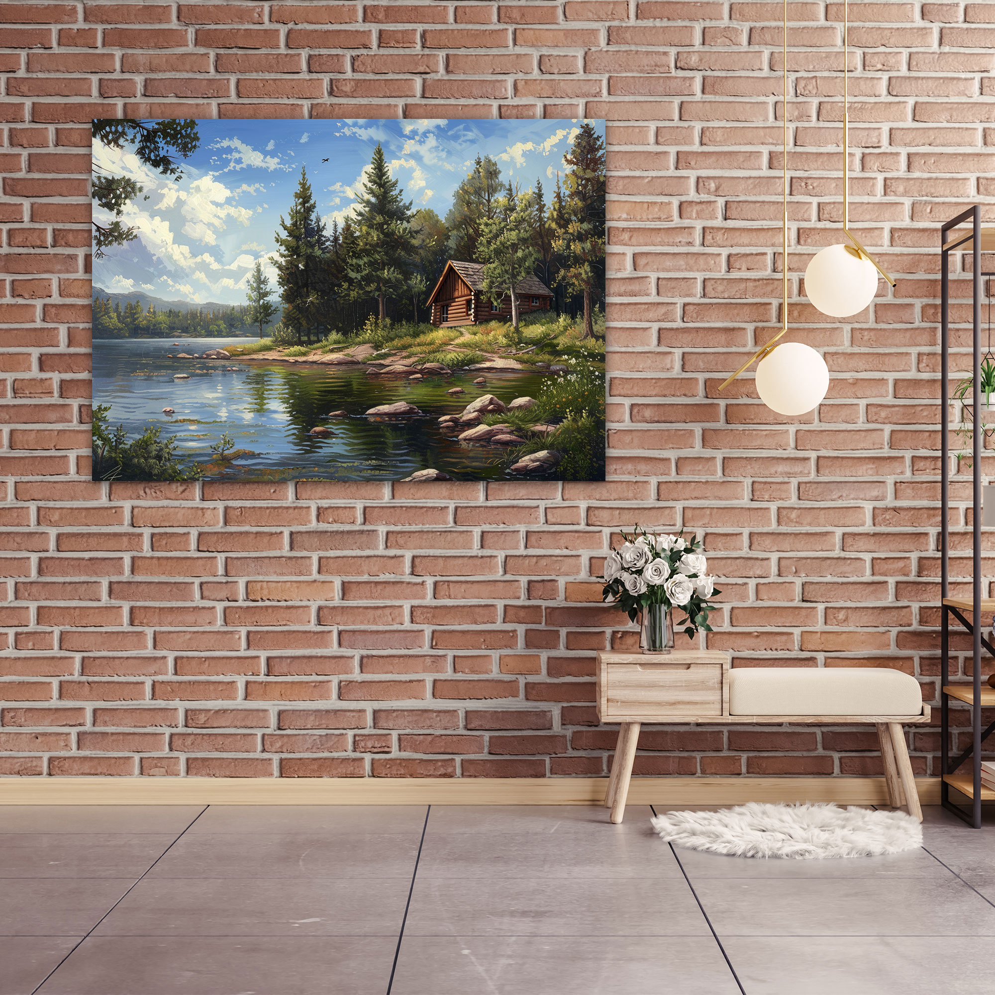 Realism Wall Art: Secluded Cabin - Realism, Wall Decoration, Wall Art, Canvas