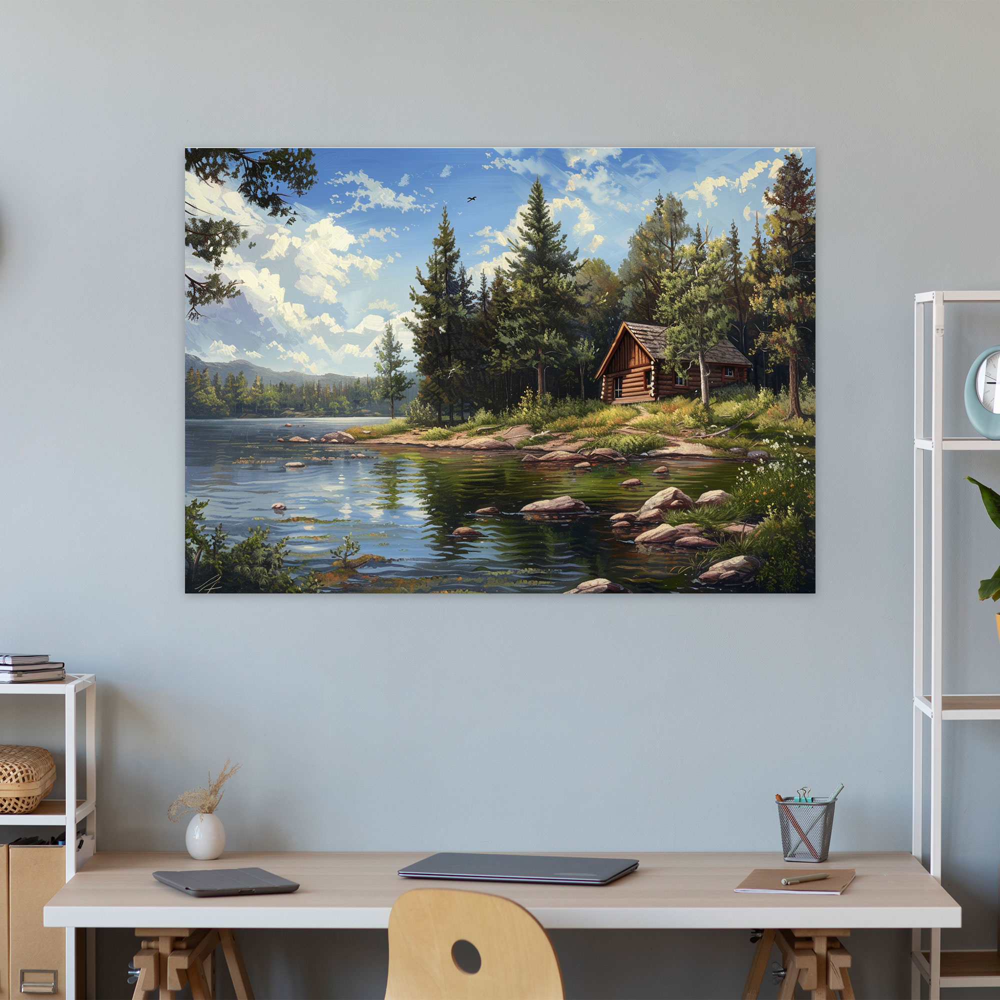 Realism Wall Art: Secluded Cabin - Realism, Wall Decoration, Wall Art, Canvas