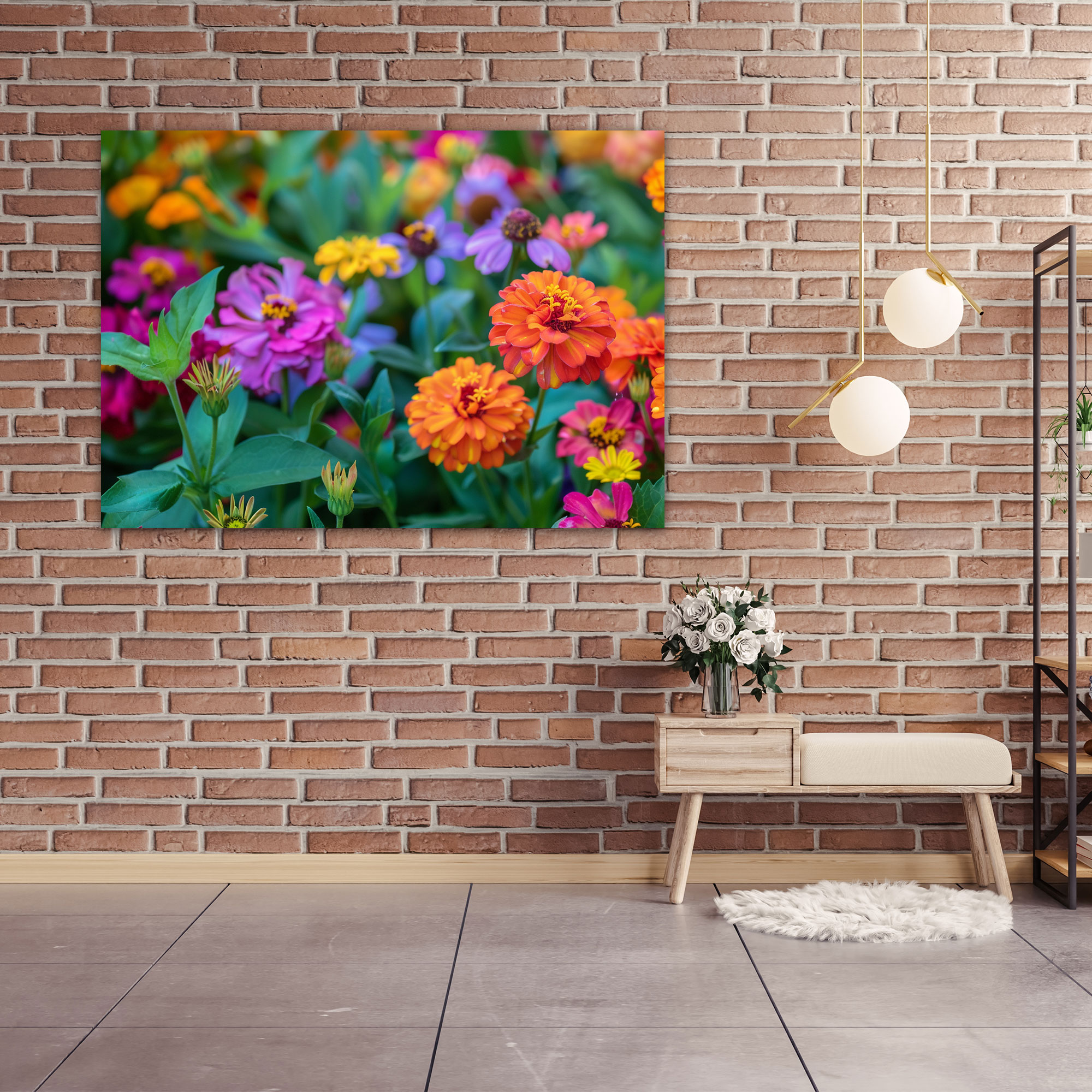 Realism Canvas Print: Vibrant Flowers - Realism, Canvas Print, Wall Art, Canvas