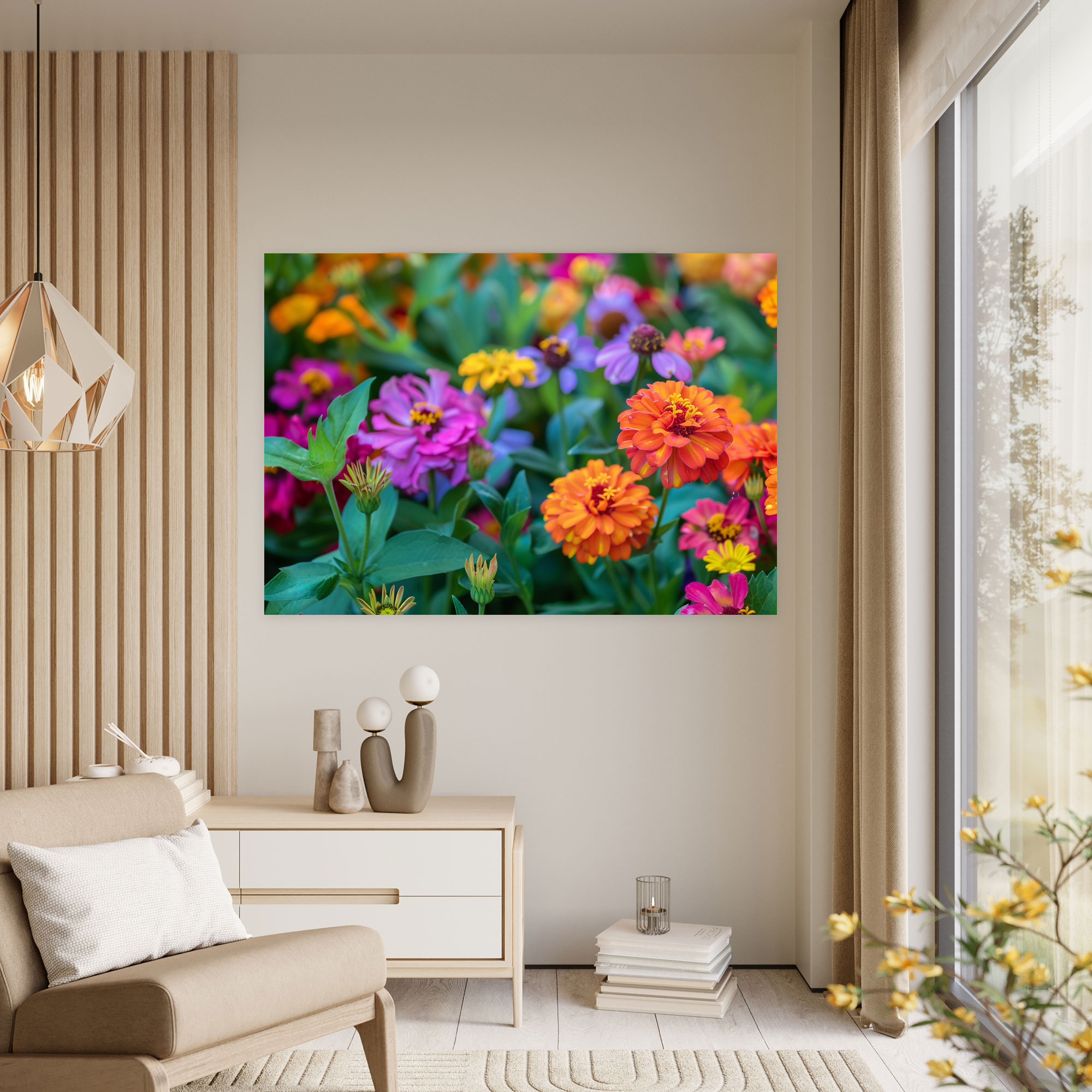Realism Canvas Print: Vibrant Flowers - Realism, Canvas Print, Wall Art, Canvas