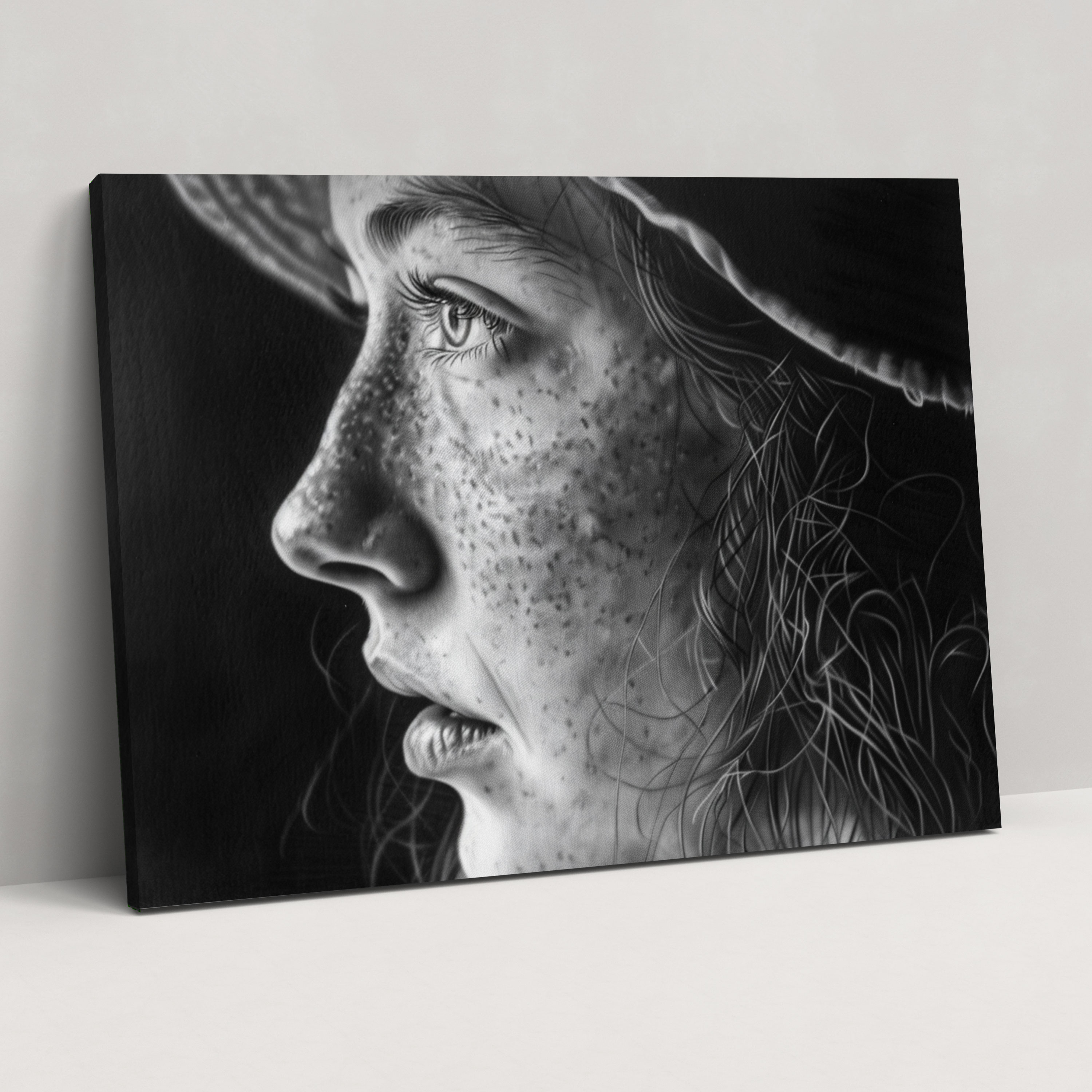 Realism Wall Decoration: Black And White Portrait - Realism, Home Decoration, Canvas Wall Art, Realism