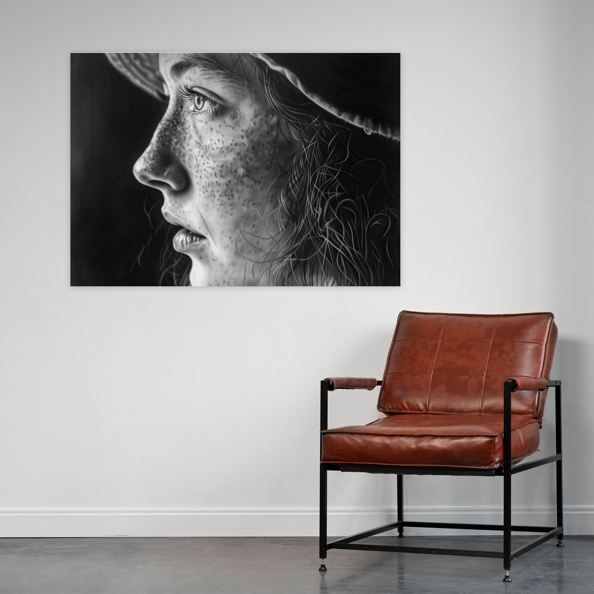 Realism Wall Decoration: Black And White Portrait - Realism, Home Decoration, Canvas Wall Art, Realism