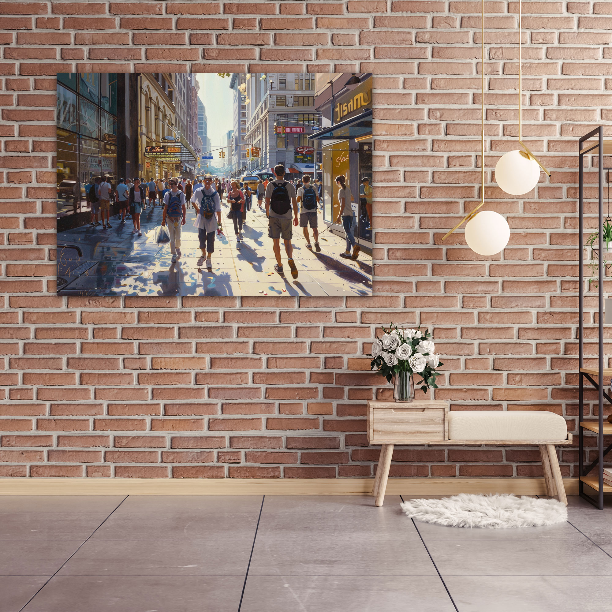 Realism Wall Art: City Street - Realism, Home Decoration, Canvas Wall Art, Realism
