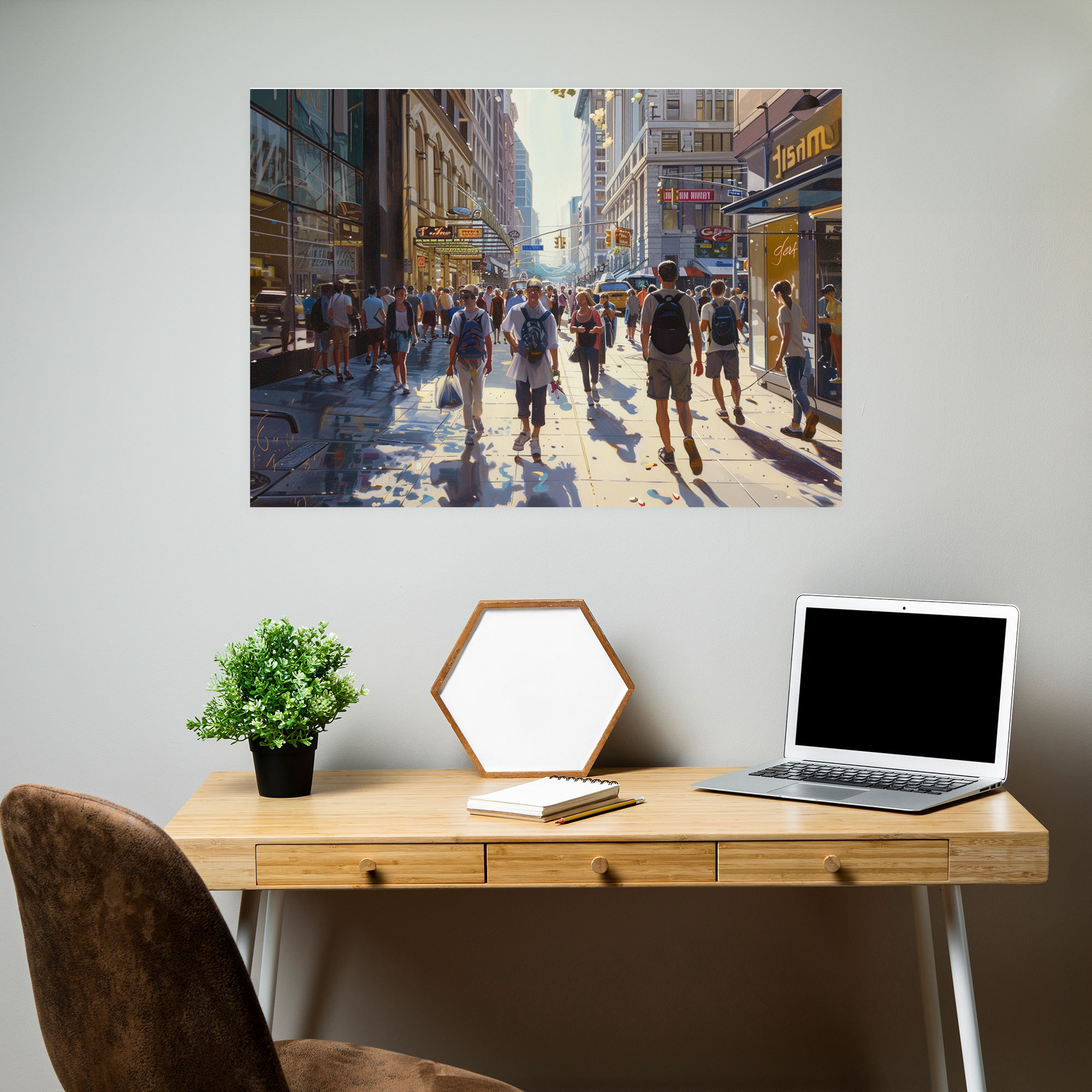Realism Wall Art: City Street - Realism, Home Decoration, Canvas Wall Art, Realism