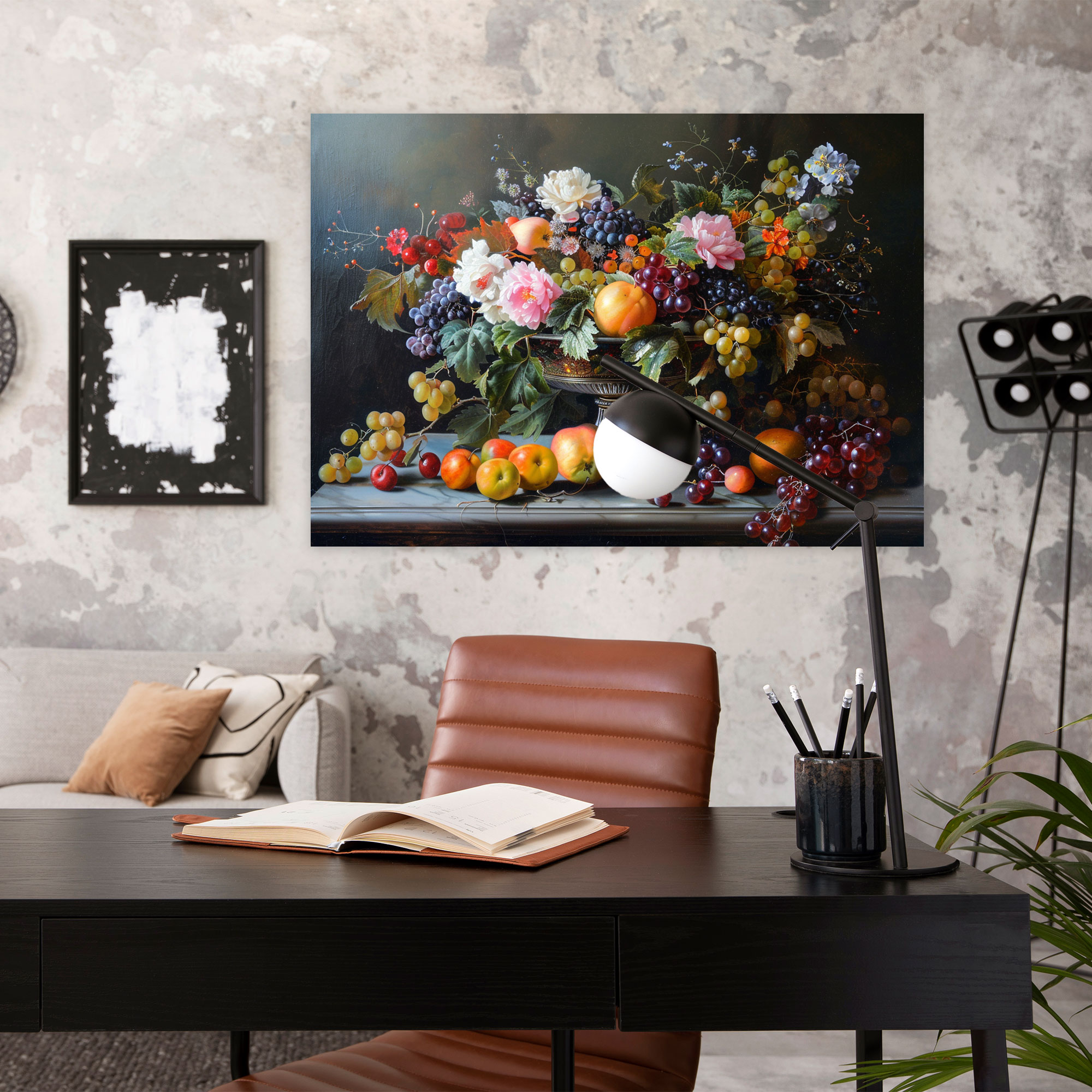 Realism Canvas Print: Fruits And Flowers - Realism, Wall Decoration, Wall Art, Realism