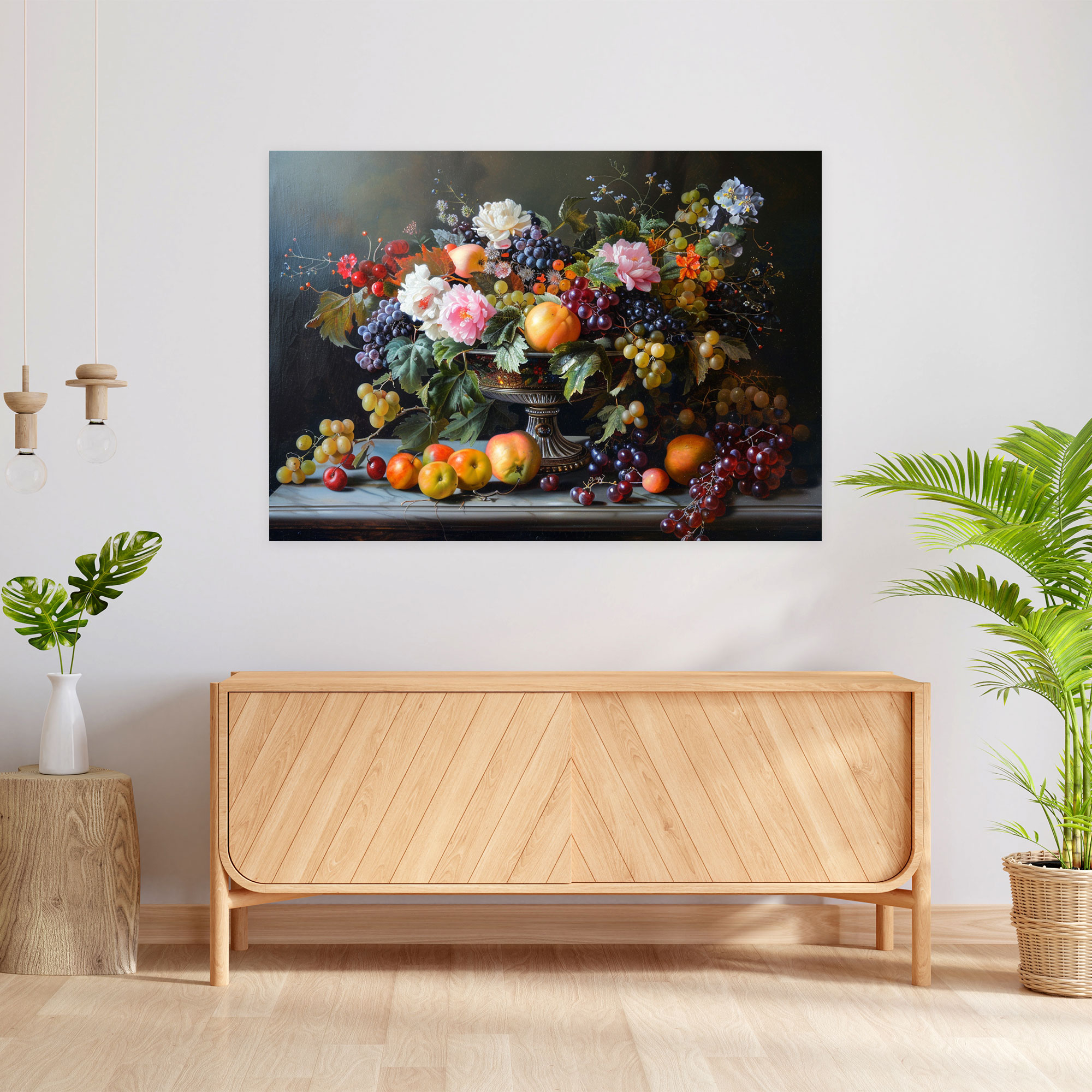 Realism Canvas Print: Fruits And Flowers - Realism, Wall Decoration, Wall Art, Realism