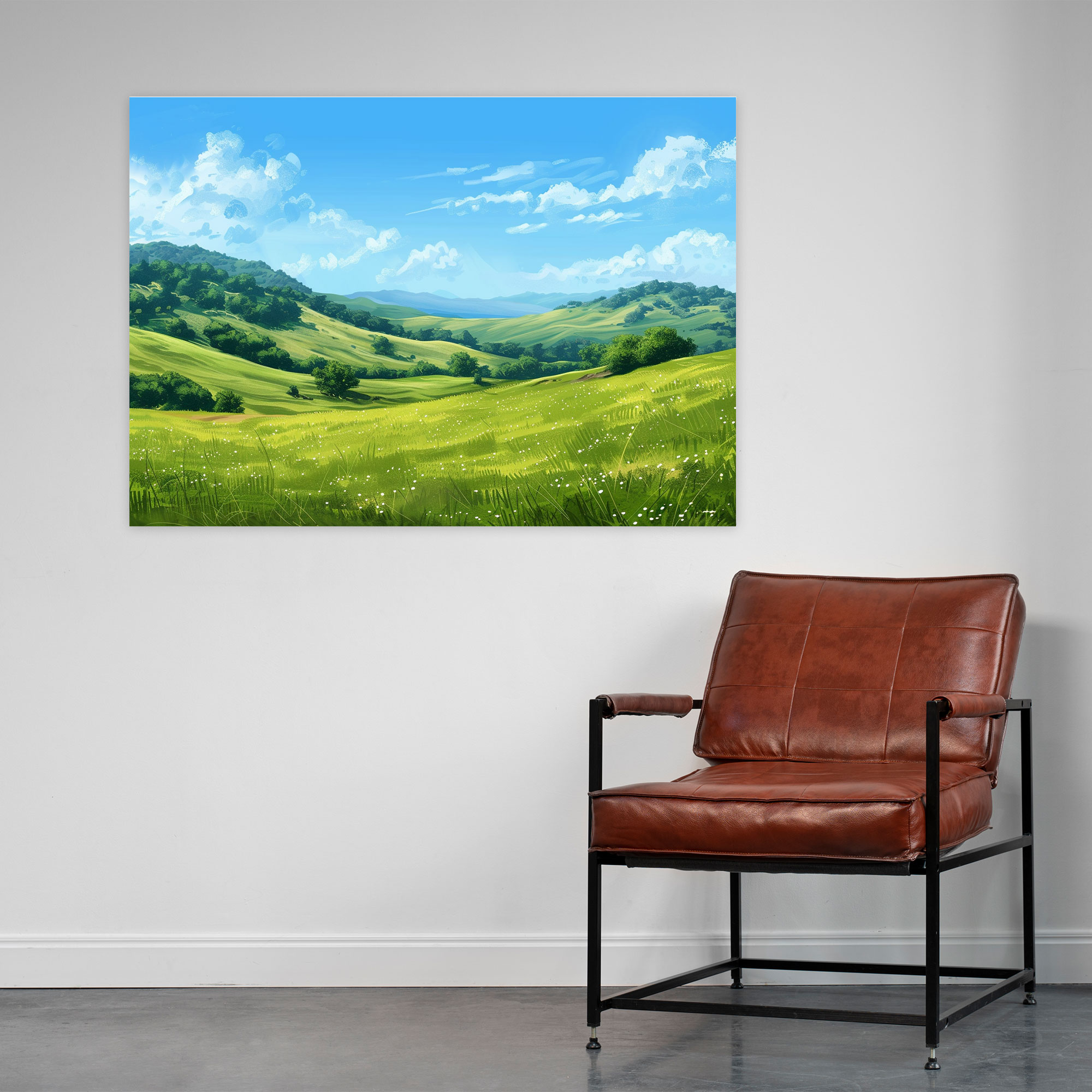 Realism Canvas Print: Rolling Hills Landscape - Realism, Canvas Print, Wall Art, Canvas
