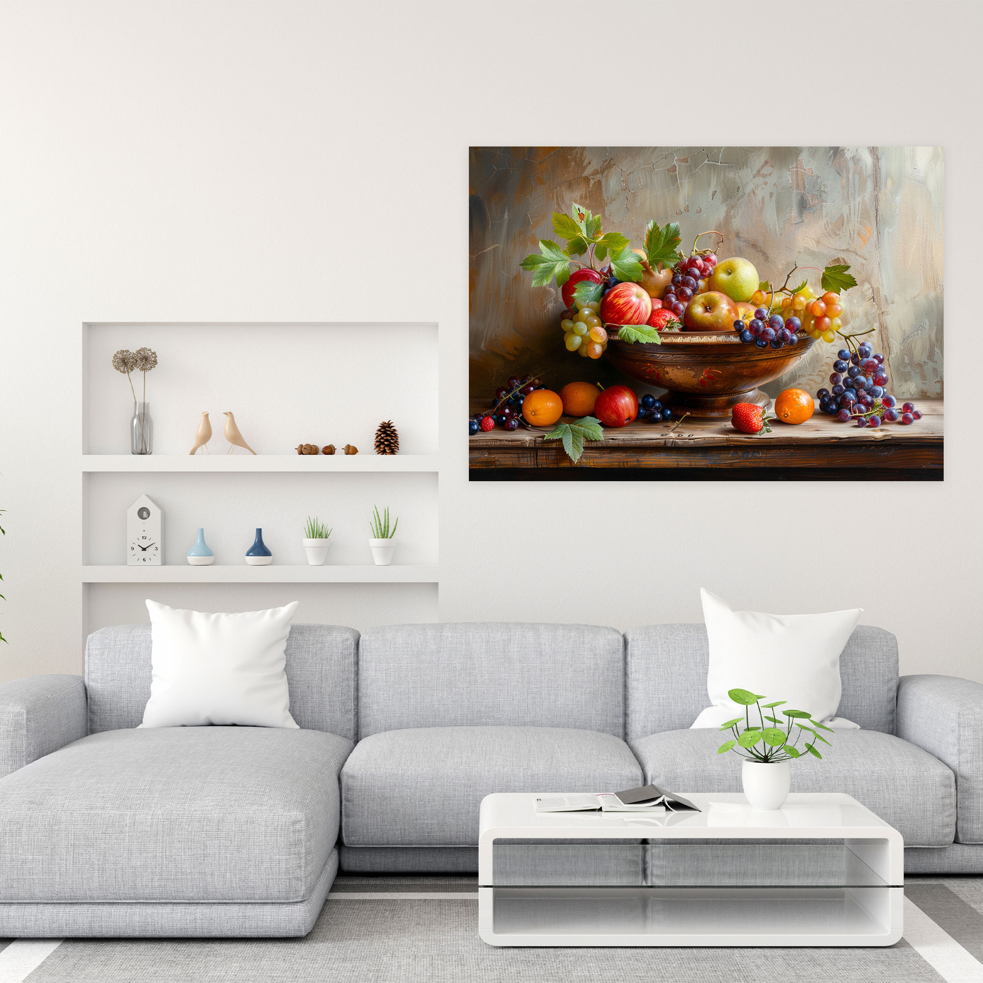 Realism Fruit Basket Wall Art - Realism, Wall Decoration, Canvas, Canvas Wall Art