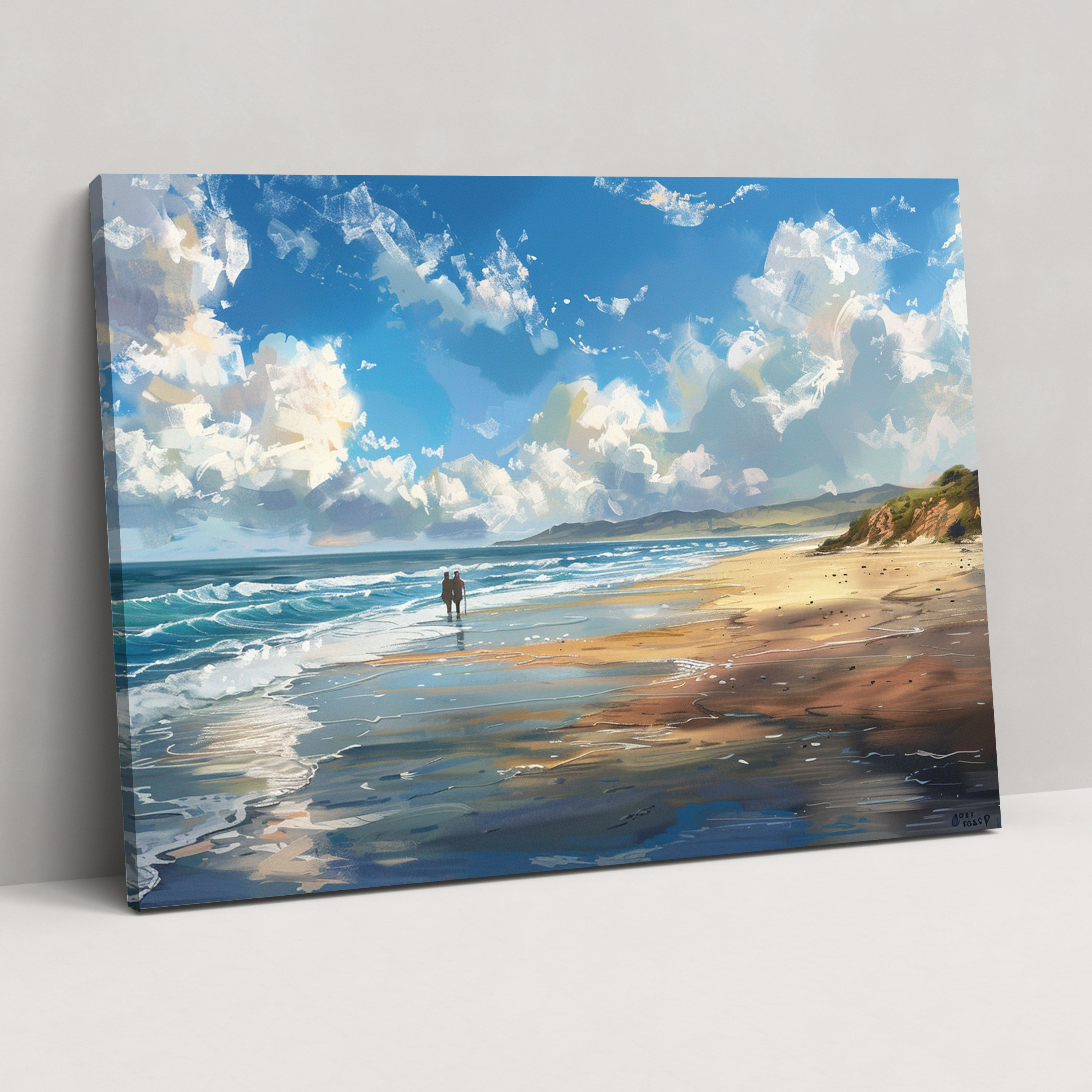 Realism Canvas Print Wall Art - Seaside Beach Scene - Realism, Serene, Wall Decoration, Wall Art