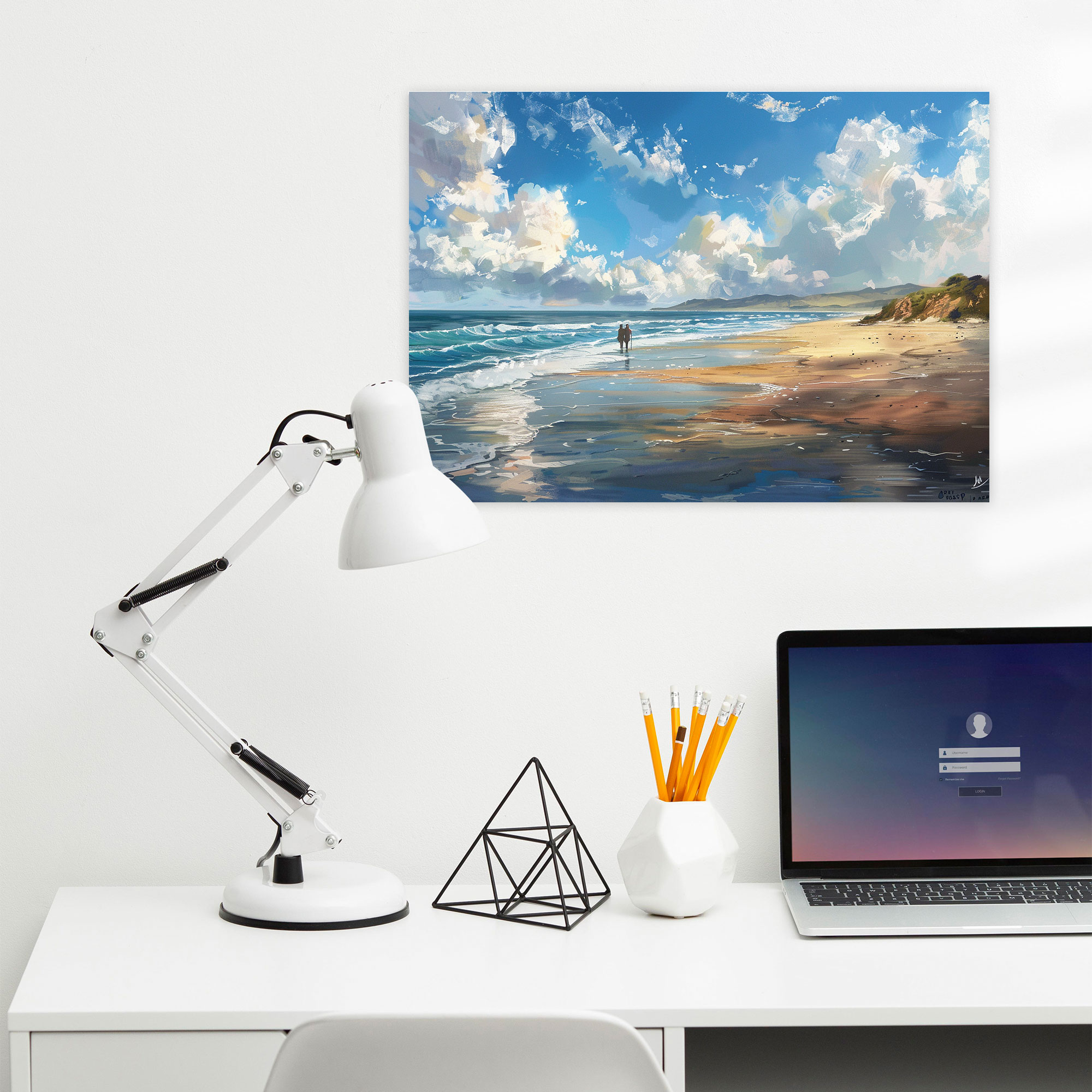 Realism Canvas Print Wall Art - Seaside Beach Scene - Realism, Serene, Wall Decoration, Wall Art