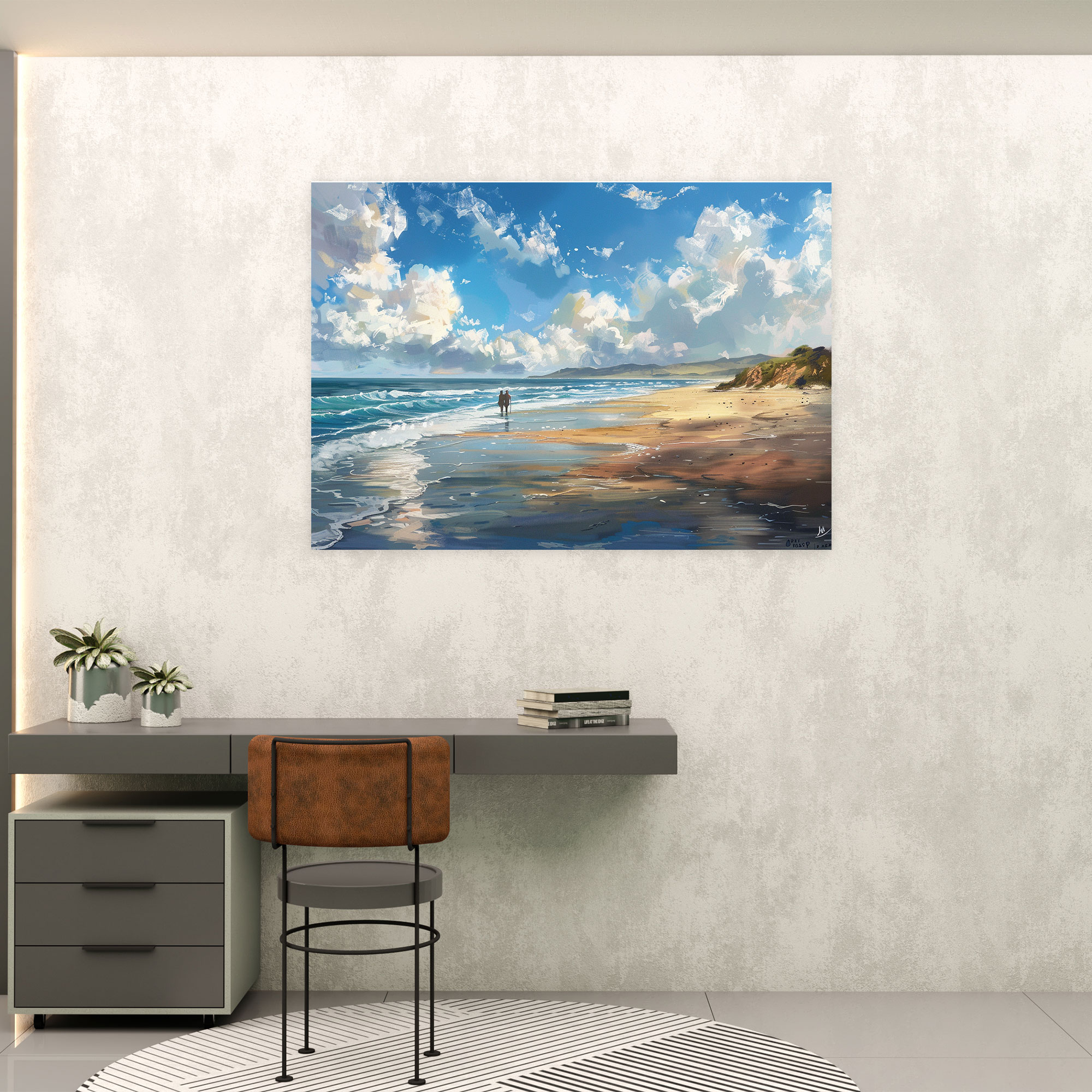 Realism Canvas Print Wall Art - Seaside Beach Scene - Realism, Serene, Wall Decoration, Wall Art