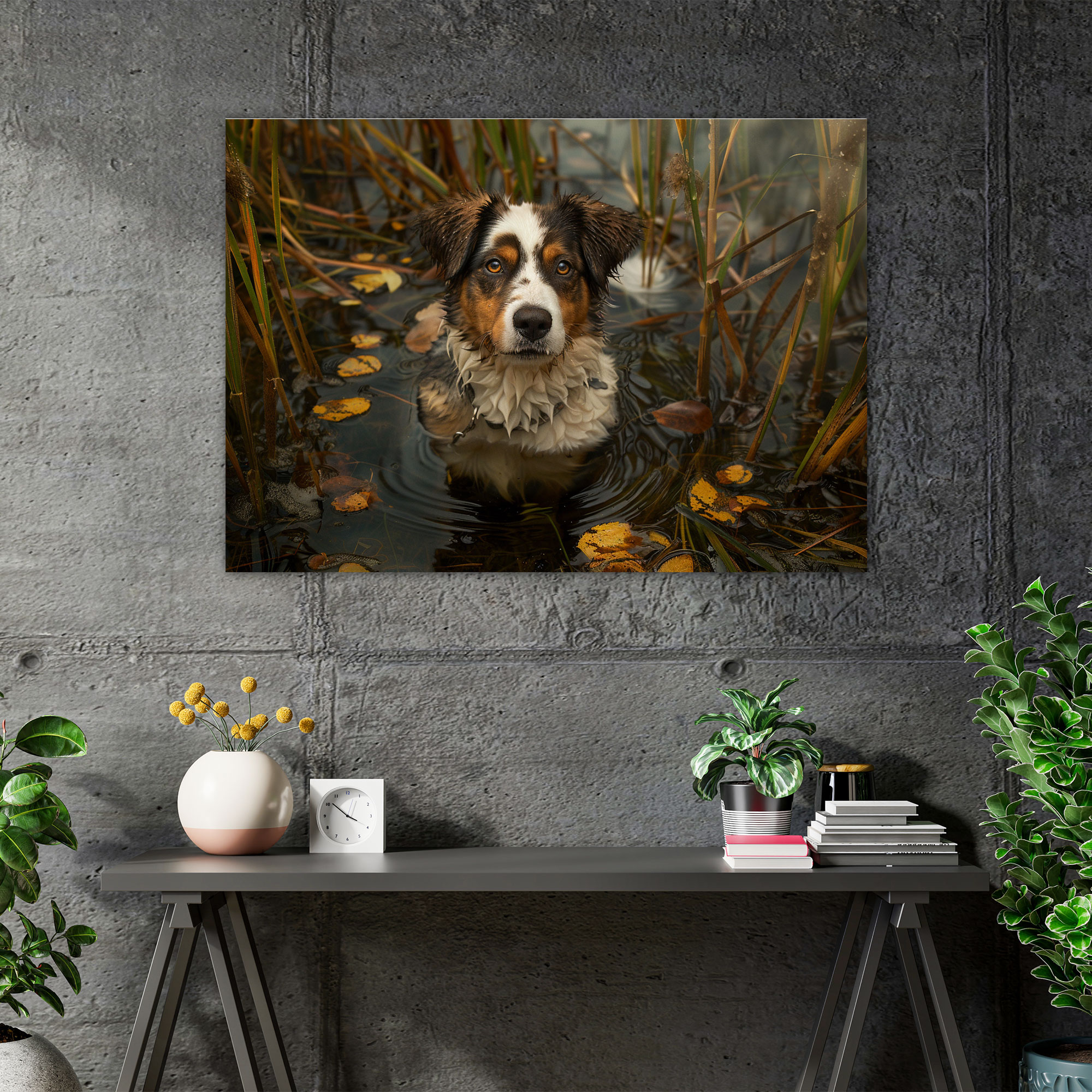 Realism Canvas Print Wall Art - Pet Dog Portrait Natural Setting - Realism, Canvas, Home Decoration, Wall Art