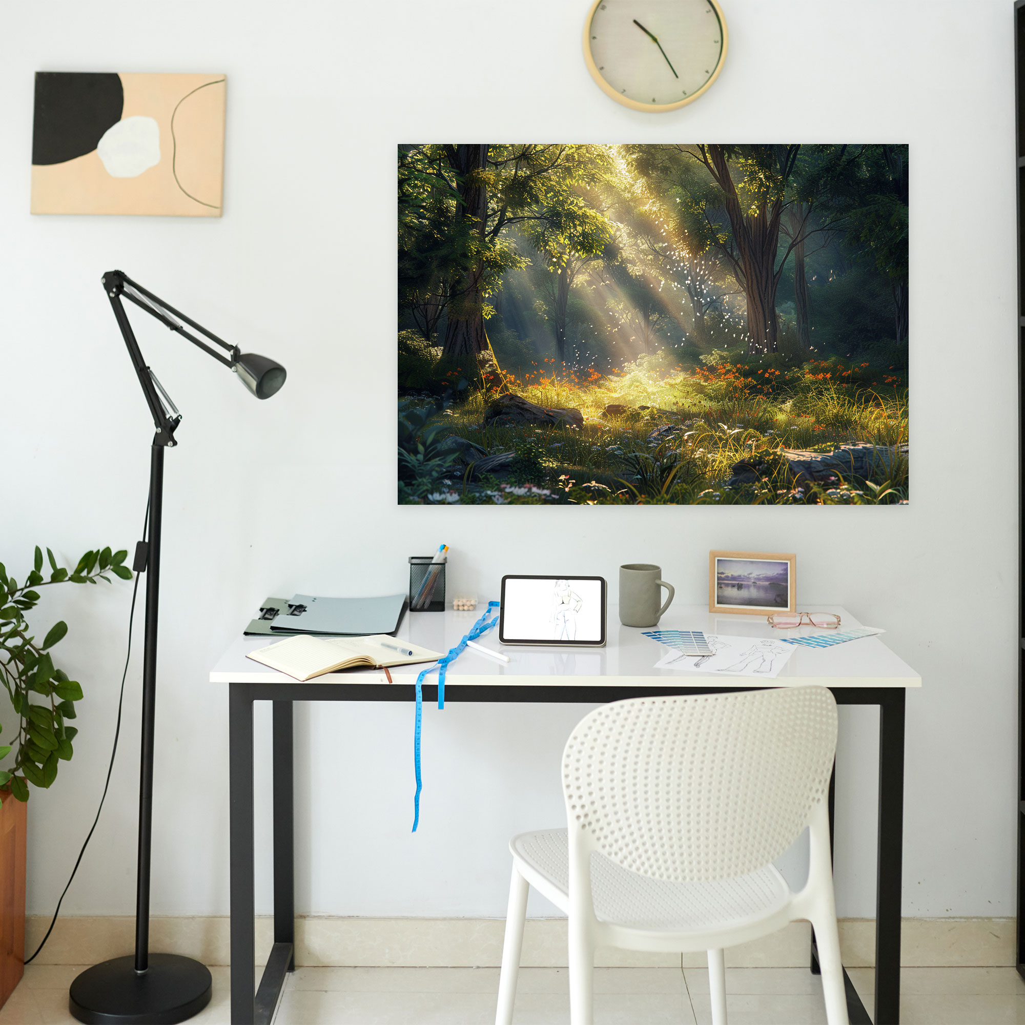 Realism Canvas Print Wall Art - Enchanting Forest Scene Sunlight - Realism, Realism, Forest Scene, Canvas Print