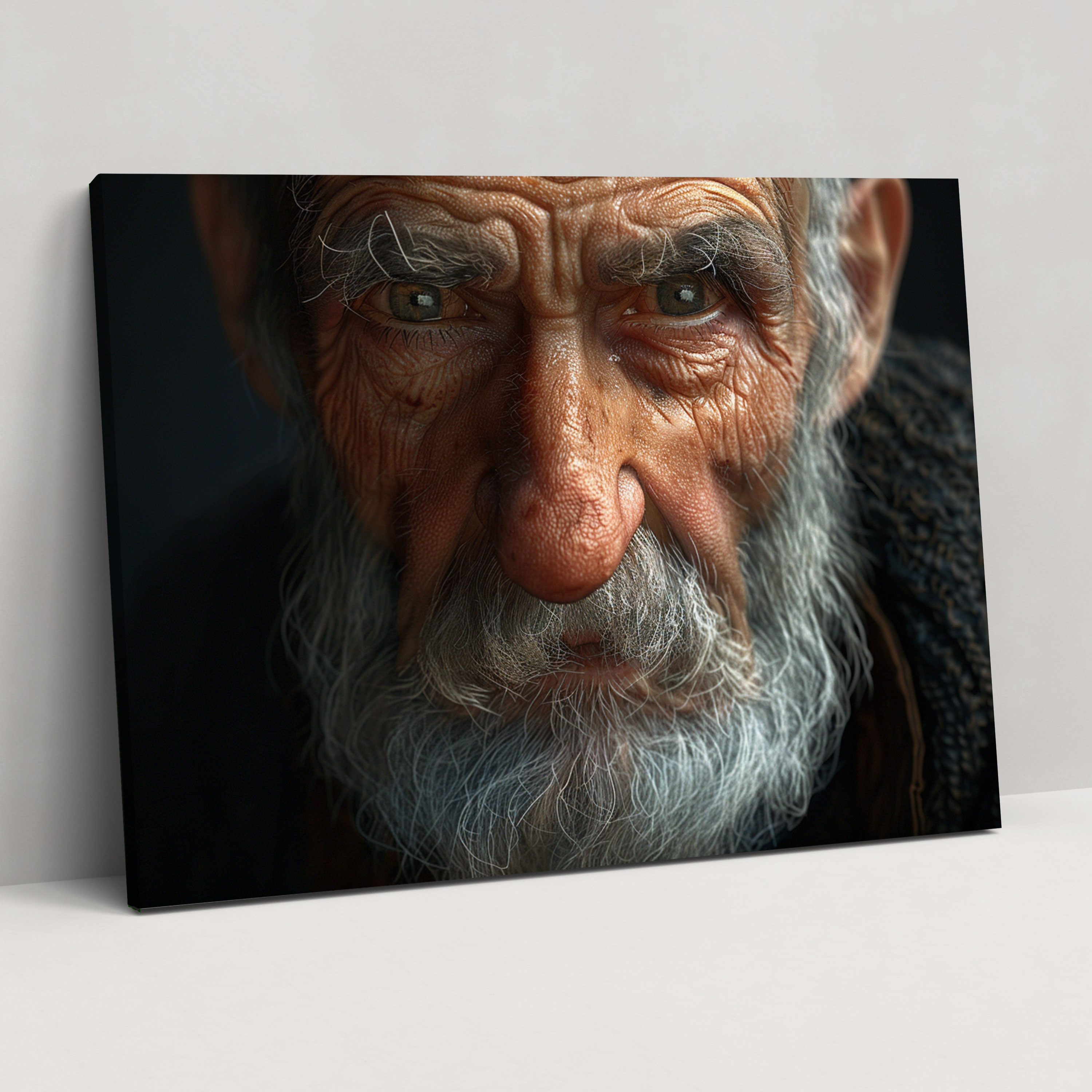 Realism Canvas Print Wise Old Man Portrait Wall Art - Realism, Home Decoration, Canvas, Realism