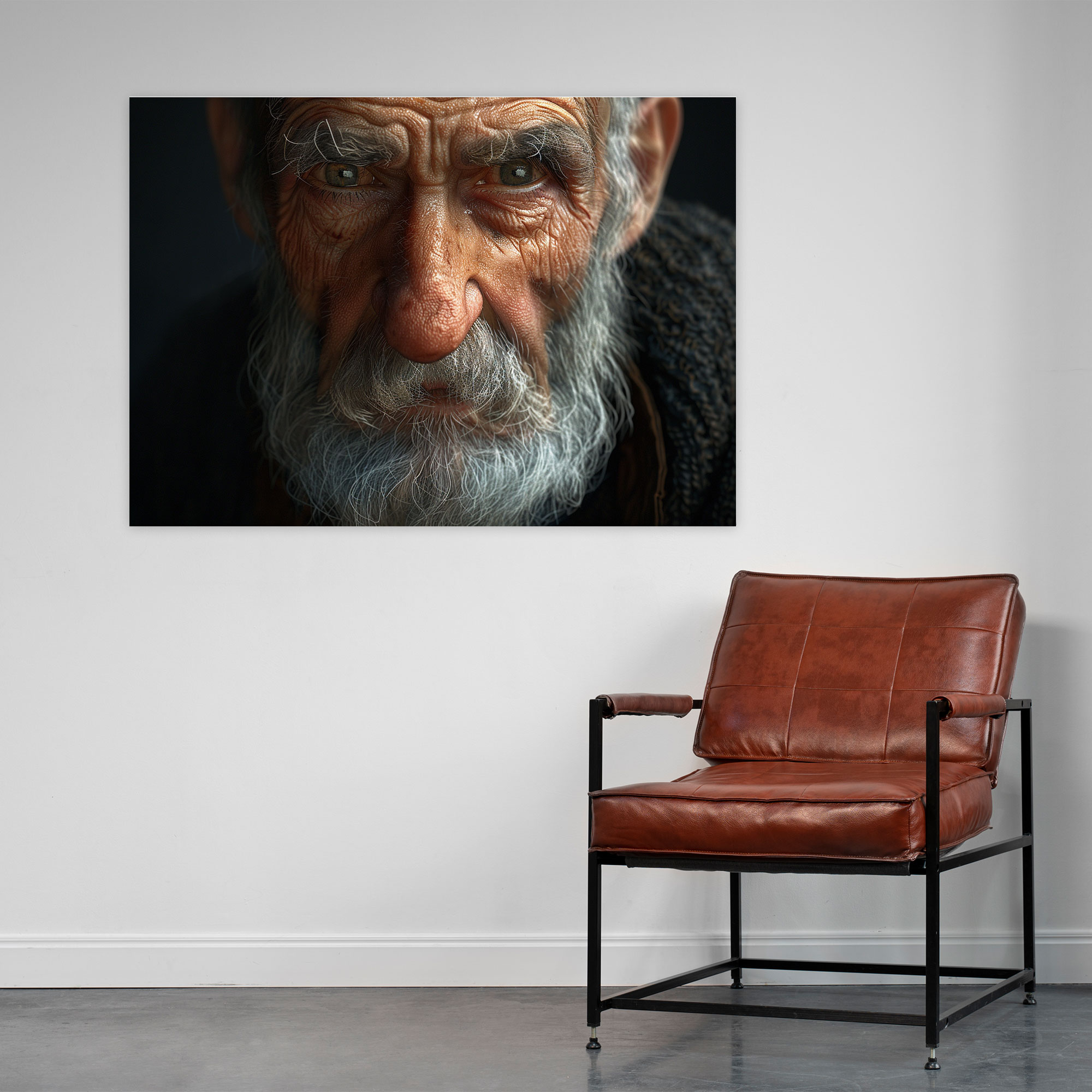Realism Canvas Print Wise Old Man Portrait Wall Art - Realism, Home Decoration, Canvas, Realism